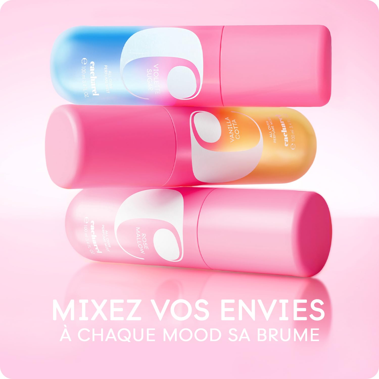 CACHAREL Yummy Mist Violette Sugar — Brume Parfumée Florale Fruitée Corps et Cheveux pour Femme - Accord Fruits Rouges & Baies Pétillantes, Accord Violette Confite, Muscs - Spray Vaporisateur - 100ml