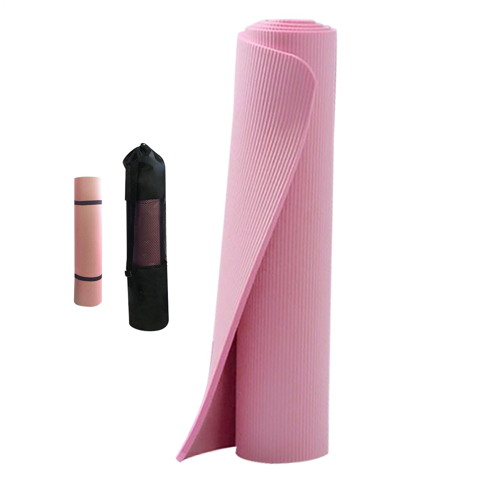 Esterilla de yoga 185 x 61 x 15 mm con correa de transporte, esterilla de fitness para hombre y mujer, antideslizante, para yoga, pilates, gimnasia, esterilla de entrenamiento extra gruesa con