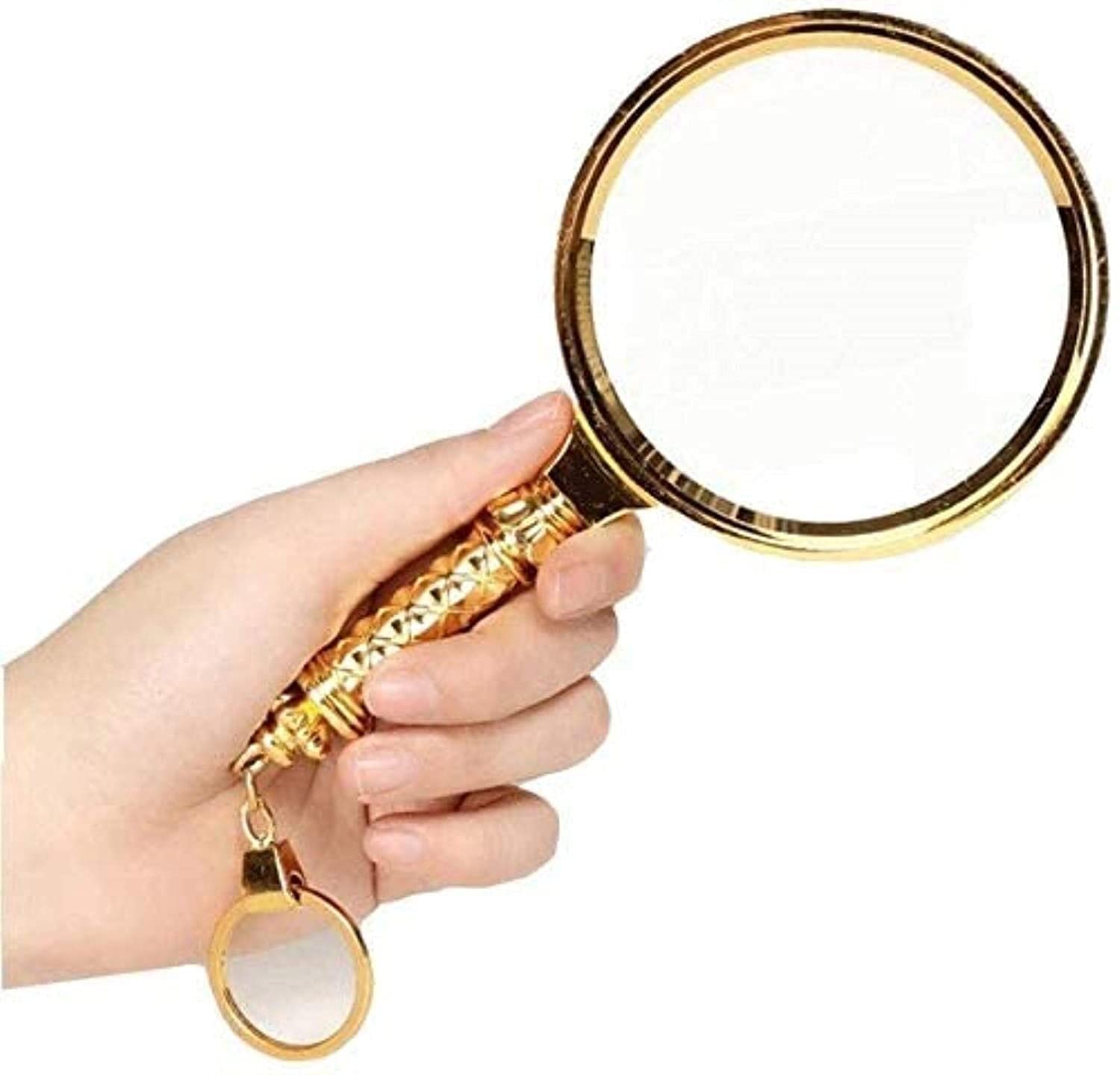 Generisch Handlupe, Goldlupe, Lupe - Vergrößerungsglas mit 3X und 45x Vergrößerung für detaillierte Betrachtung, Ideal für Sammlerstücke, Lesen, Kunst und Handwerk