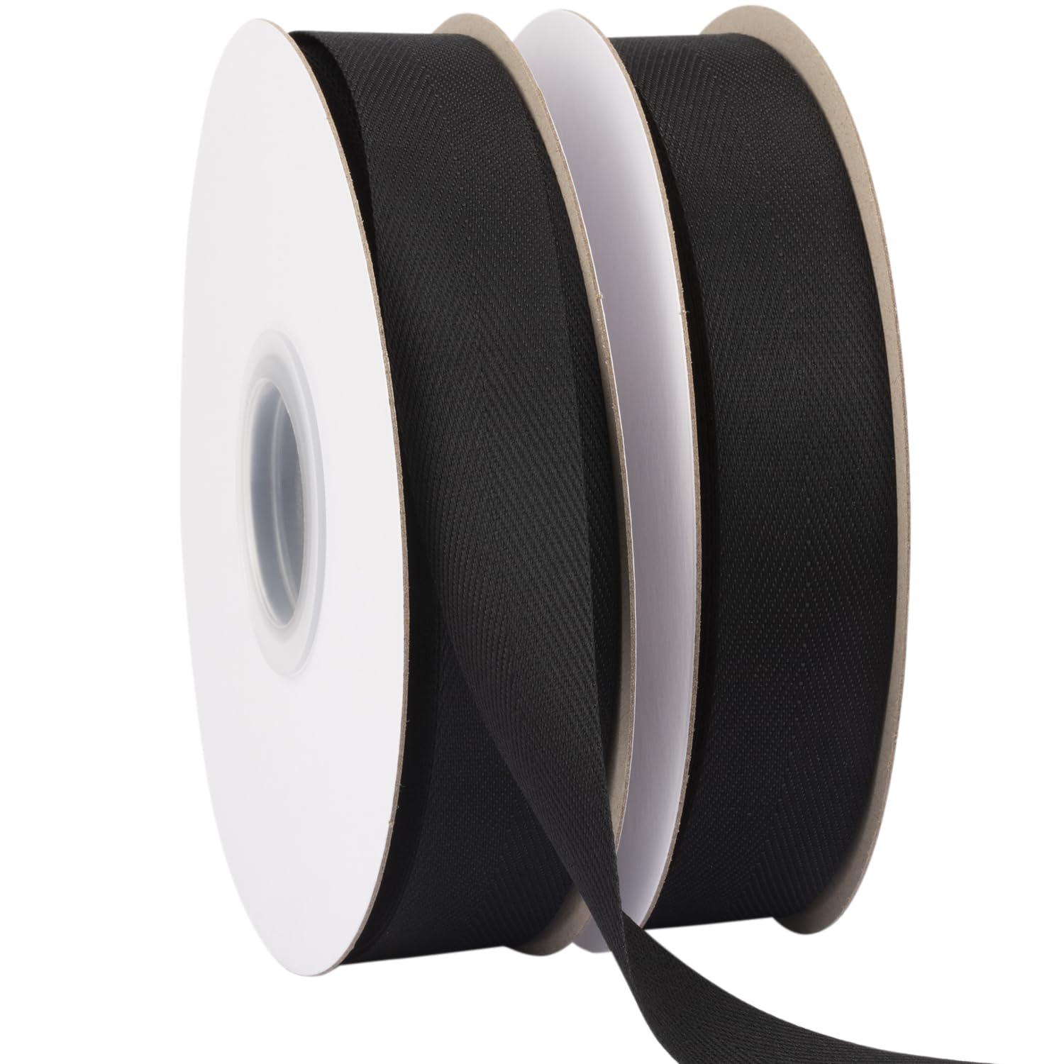 Ribbonitlux Tape Twill Ribbon 25mm x 22.5 Meters, Soft Black Herringbone Bias Tape for DIY Craft Sewing, Gift Wrapping, and Home Decor - Image 2