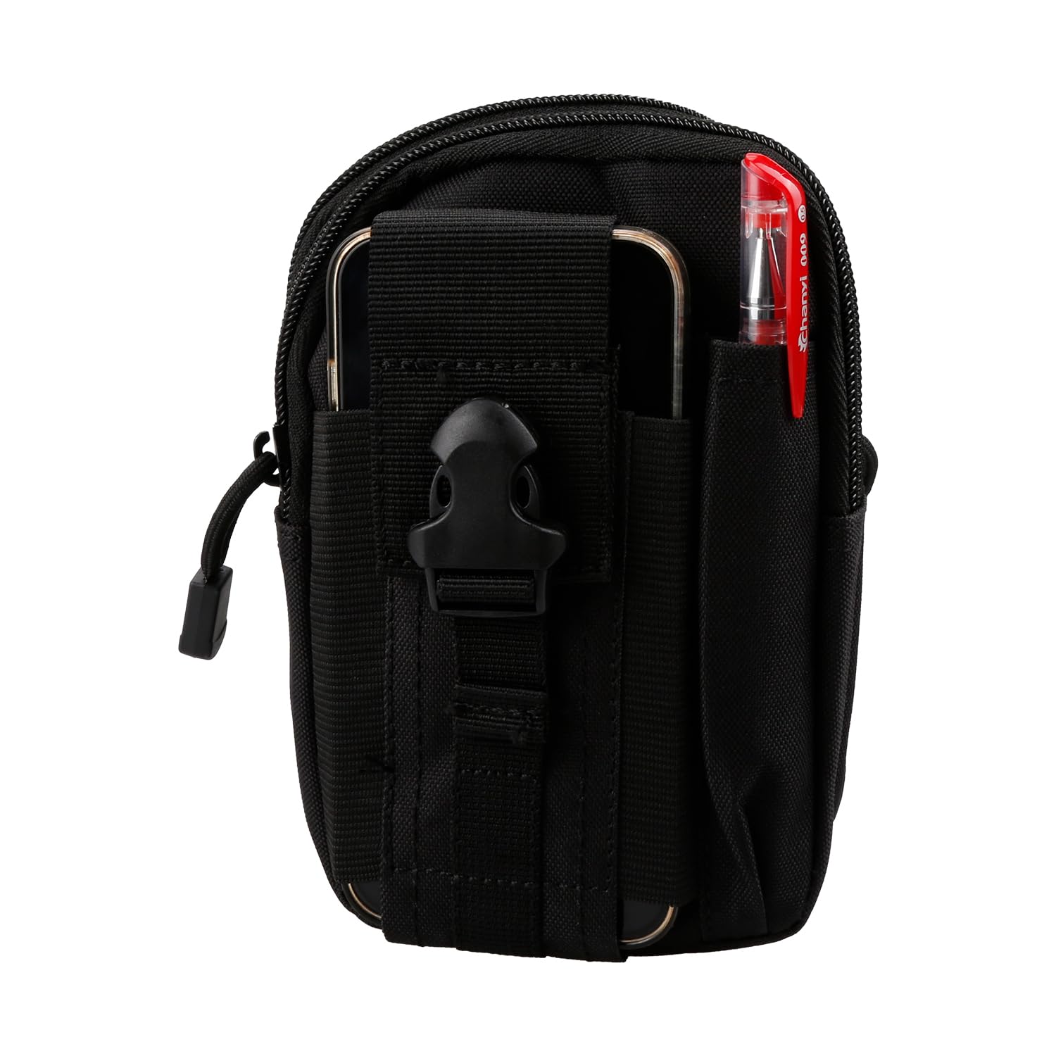 Hopzab Mountaineering Waist Bag, Molle Tactical Pouches, Compact Utility Belt Pouch, Belt Pouches for Men, Tactical Compass Phone Pouch, Waist Bag Suitable for Climbing,Sports, Hiking, Camping(Black)