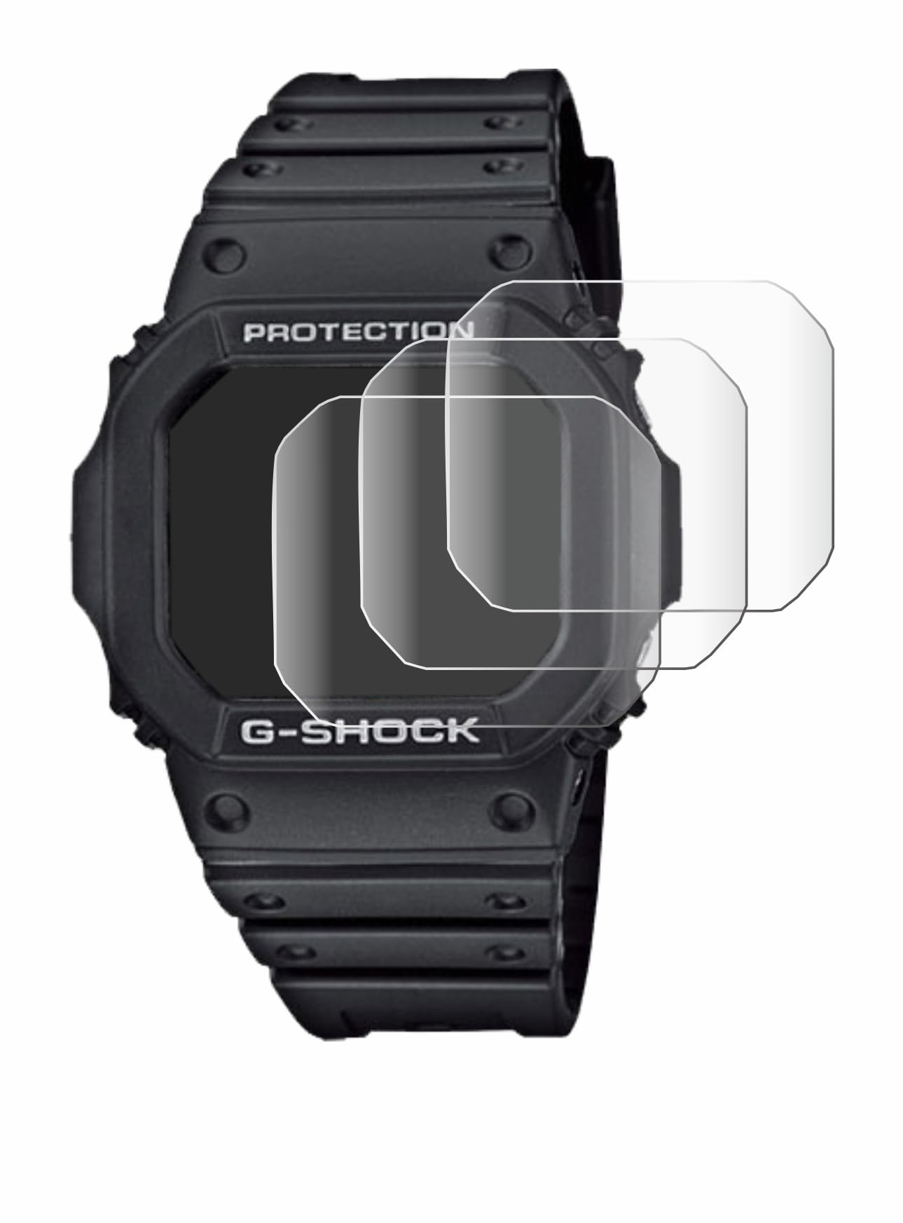 savvies 4x Full-Screen Protection Film for Casio G-Shock GW-M5610-1ER Full Cover Screen Protector 3D Curved [Edge to Edge, Scratch Proof, Ultra Clear]