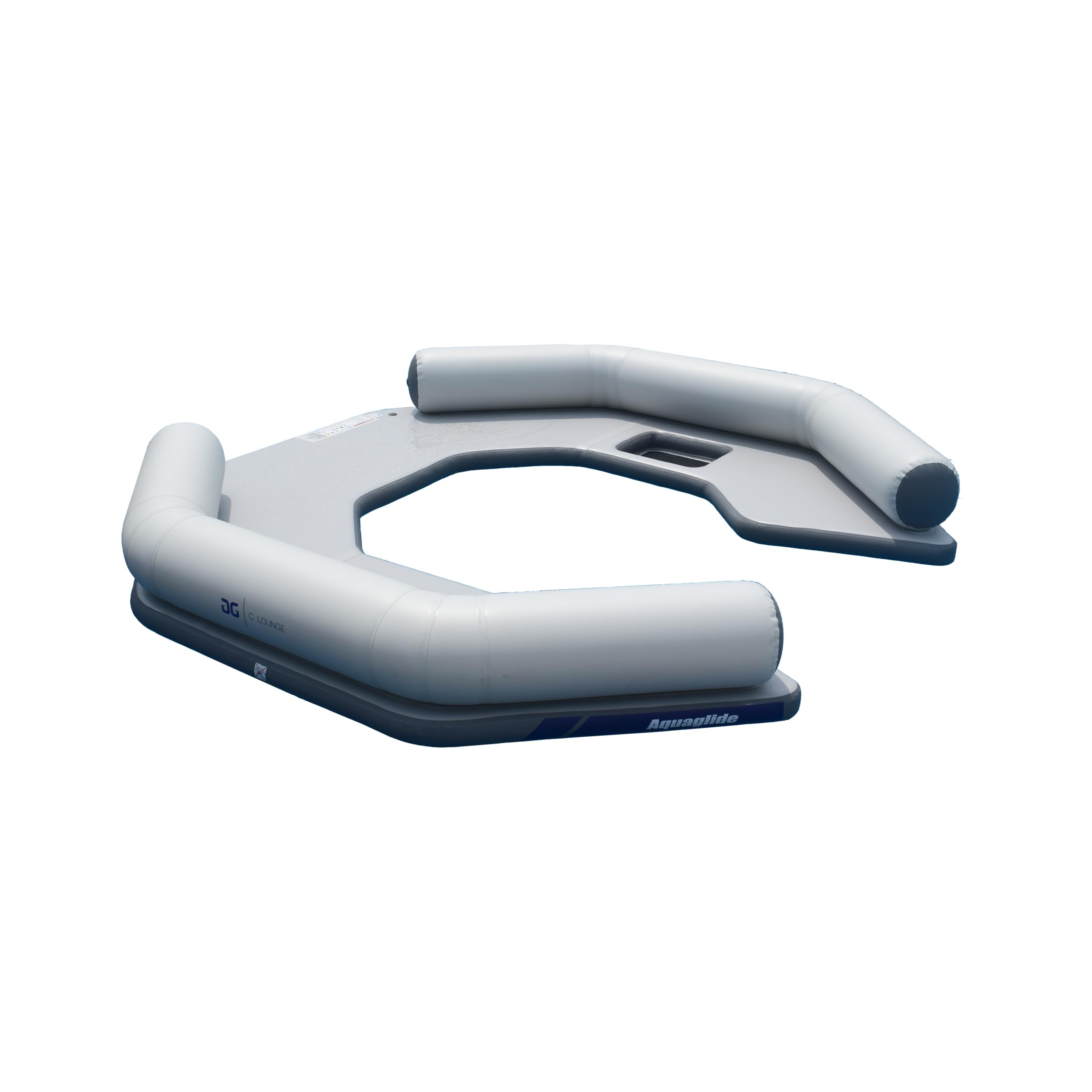 Aquaglide C Lounge Inflatable Platform – Recreational Floating Dock Island for Lake, Boat, Pool, Beach – Spacious Seating for Up to 8 People – Integrated Cooler Drop