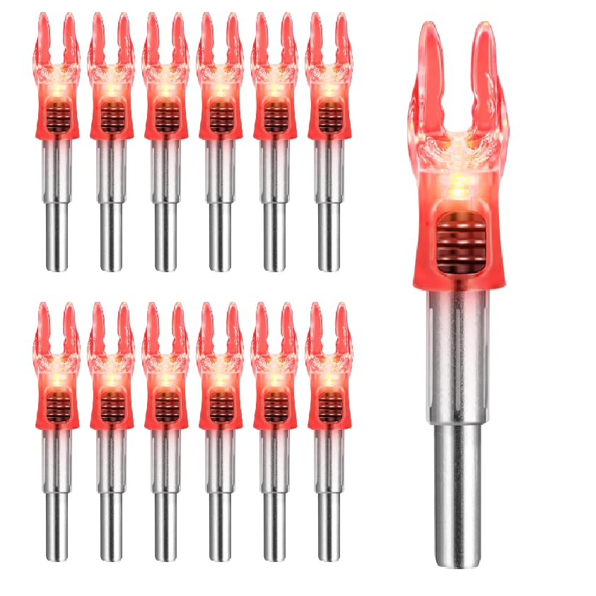 DEEPOWER S Lighted Nocks for Arrows .244/6.2mm 6/12 Pack Lighted Arrow Nocks for Archery Hunting