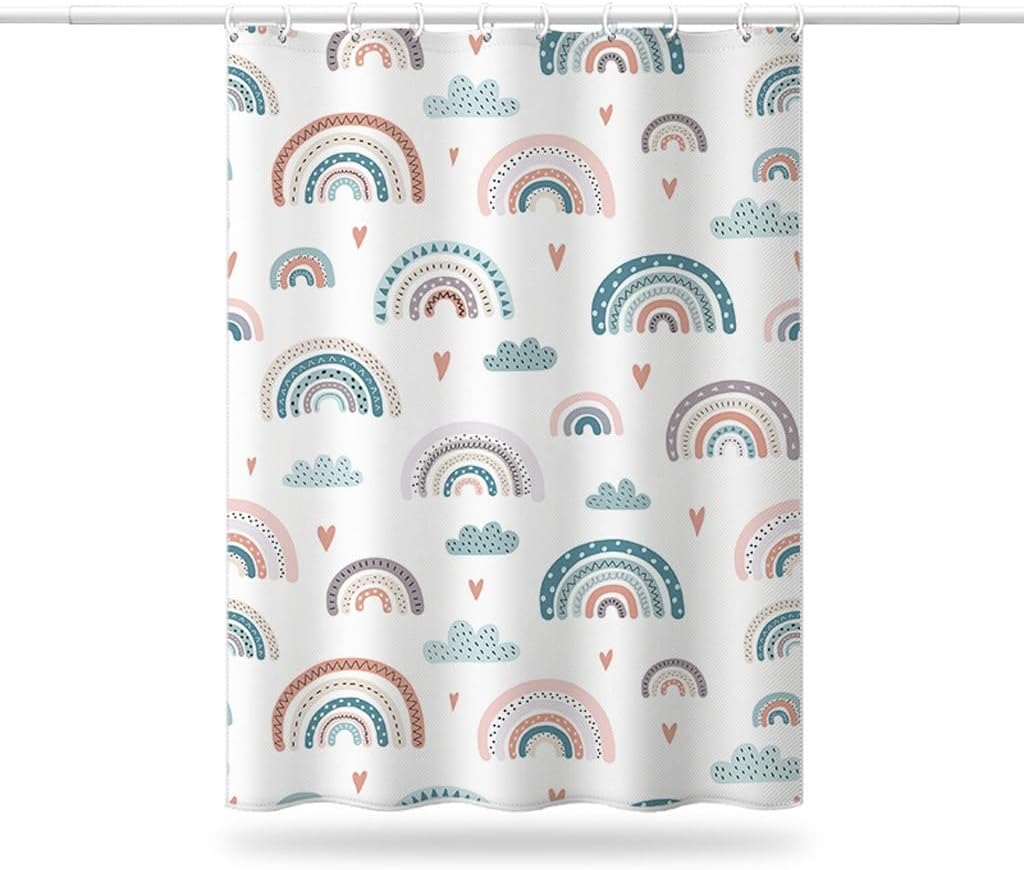 Shower Liner Shower Curtain Shower Curtain Rainbow Pattern Waterproof Polyester Shower Curtain Bathroom Partition Curtain Bath Shower Curtain Suitable for Bathroom (Size : W150xH180cm) ()