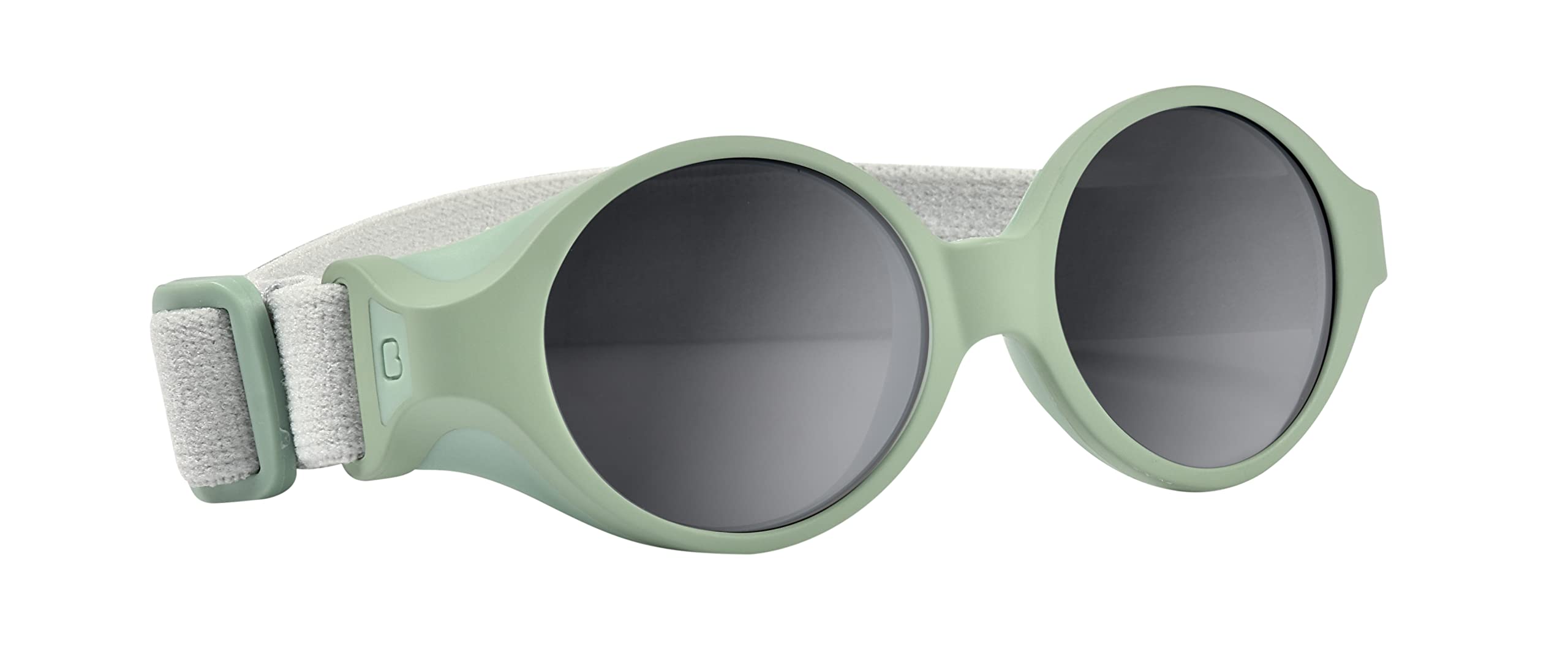 Béaba, Lunettes de soleil pour bébé 0-​9 mois, Protection 100% UV - CAT 4, Protection Latérale, Confort Optimal, Bandeau élastique ajustable, Vert sauge