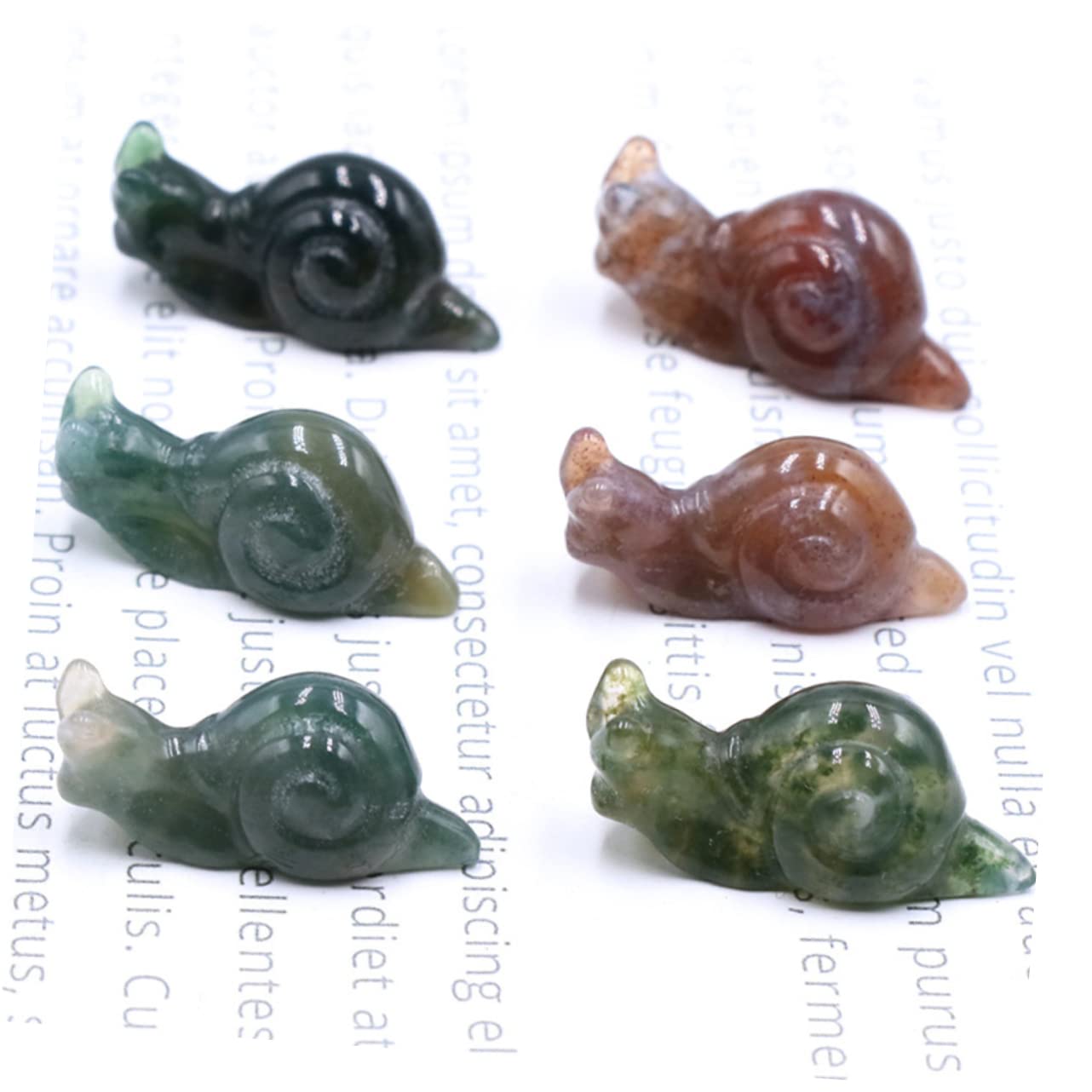 Sosoport 9stücke Bunte Schneckenfiguren Aus Naturstein Kreative Deko Für Garten Zuhause Und Büro Stilvolle Miniaturen Mit Feinen Details Und Langlebigem Material Zufällige Farben