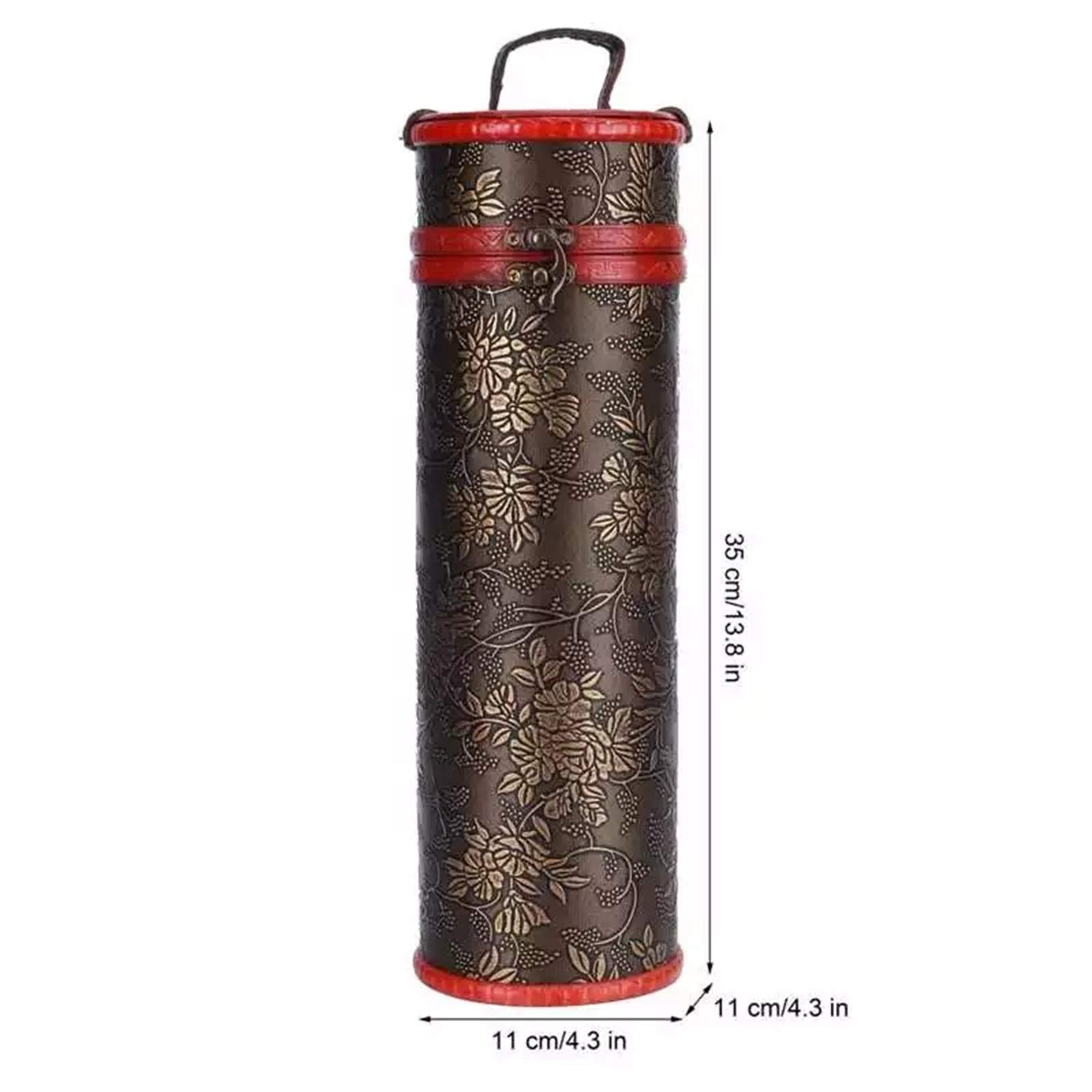 Boîte-Cadeau de vin en Bois, boîte Rangement Simple Ronde pour Home Bar Decor