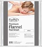 ForPro Premium Flannel Flat Sheet, White