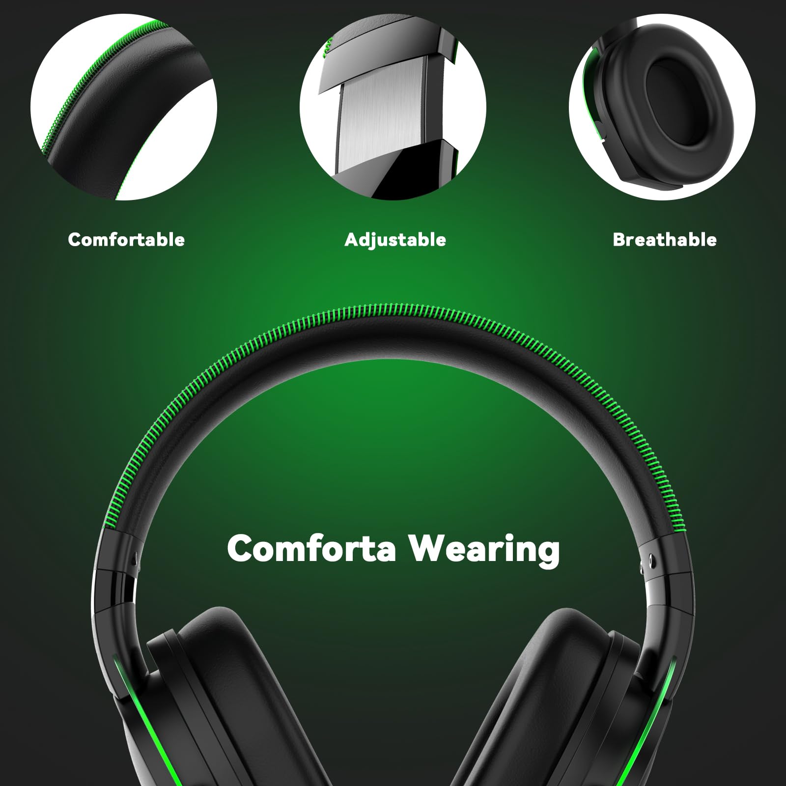 IMYB Casque de jeu, A88 (noir vert)