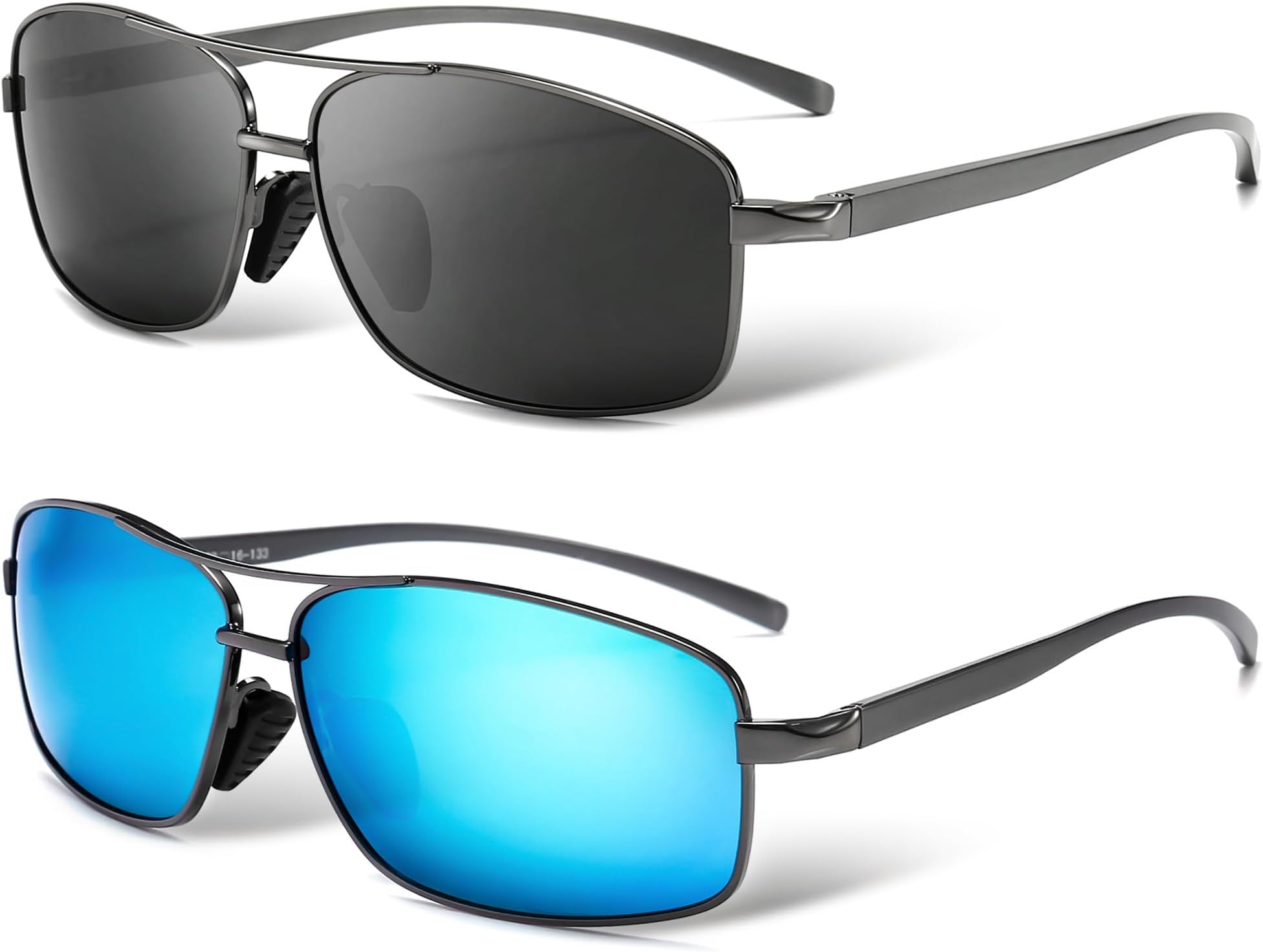 SUNGAIT Ultra Lightweight Rectangular Polarized Sunglasses Men UV400 Protection