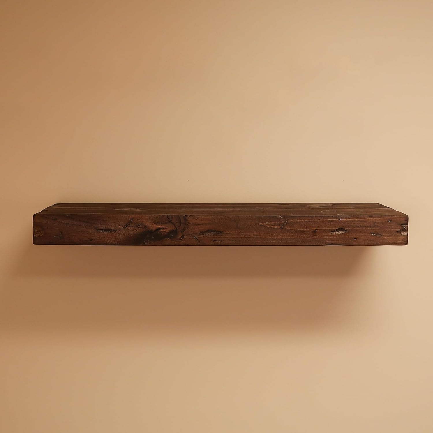 Urbandi Rustic Distressed Floating Shelves, Set of 2, Handmade Out of Pine Wood, 3 Inch Thick, Made in USA (Provincial, 60Lx3Hx8D)