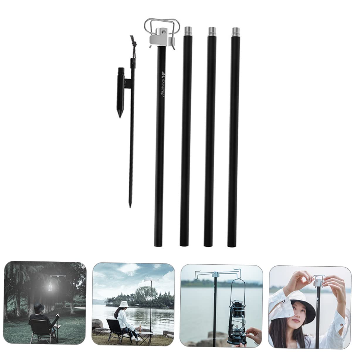 ibasenice 2stücke Outdoor Camping Lampenhalter Aluminiumlegierung Mit Haken Für Zelt Praktischer Lampenständer Für Camping Angeln Und Wandern Robust Und Langlebig