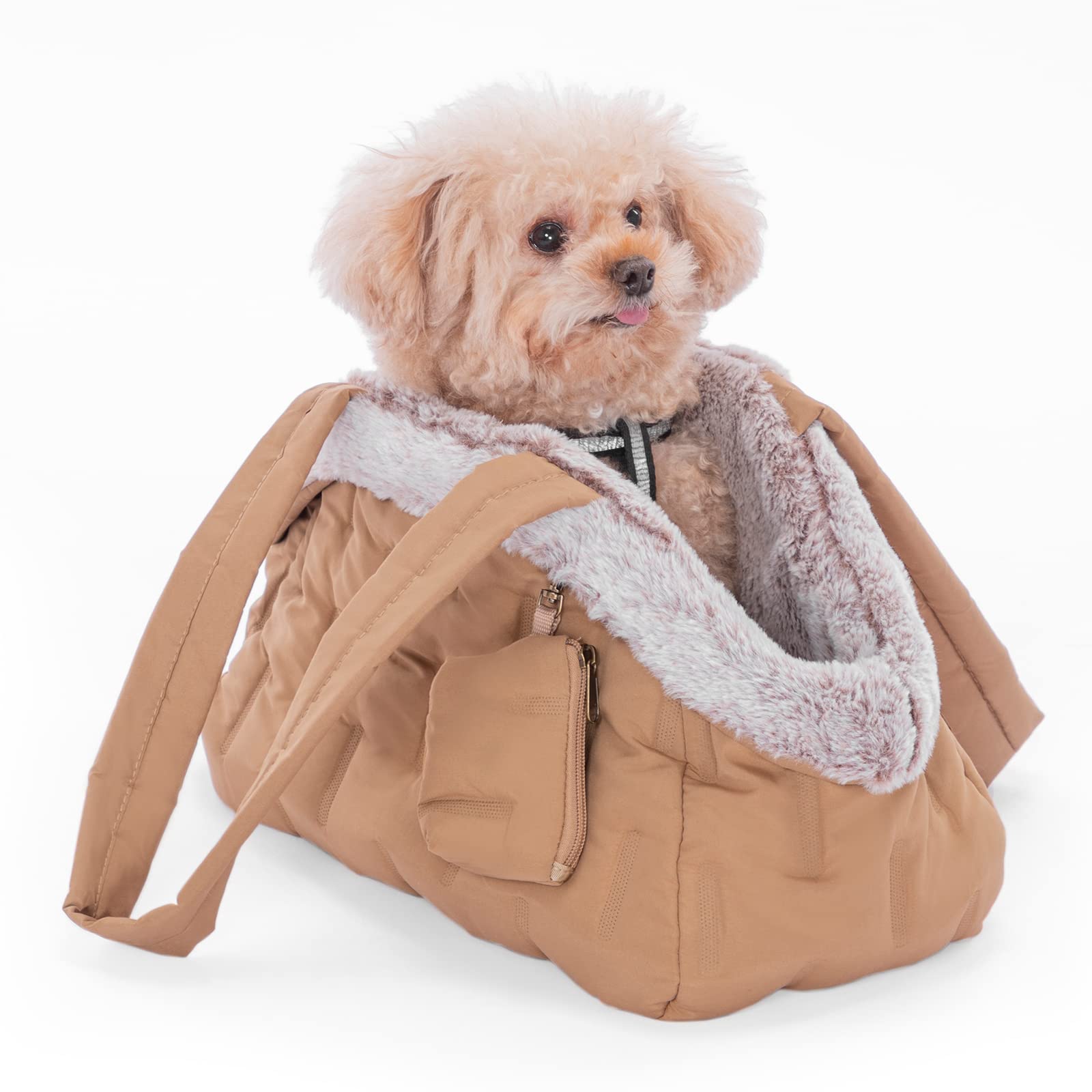 A 4 PET Dog Carrier Handbag, Pet Sling for Small Dogs Winter Warm With Pocket Lightweight Puppy Bag Outdoor
