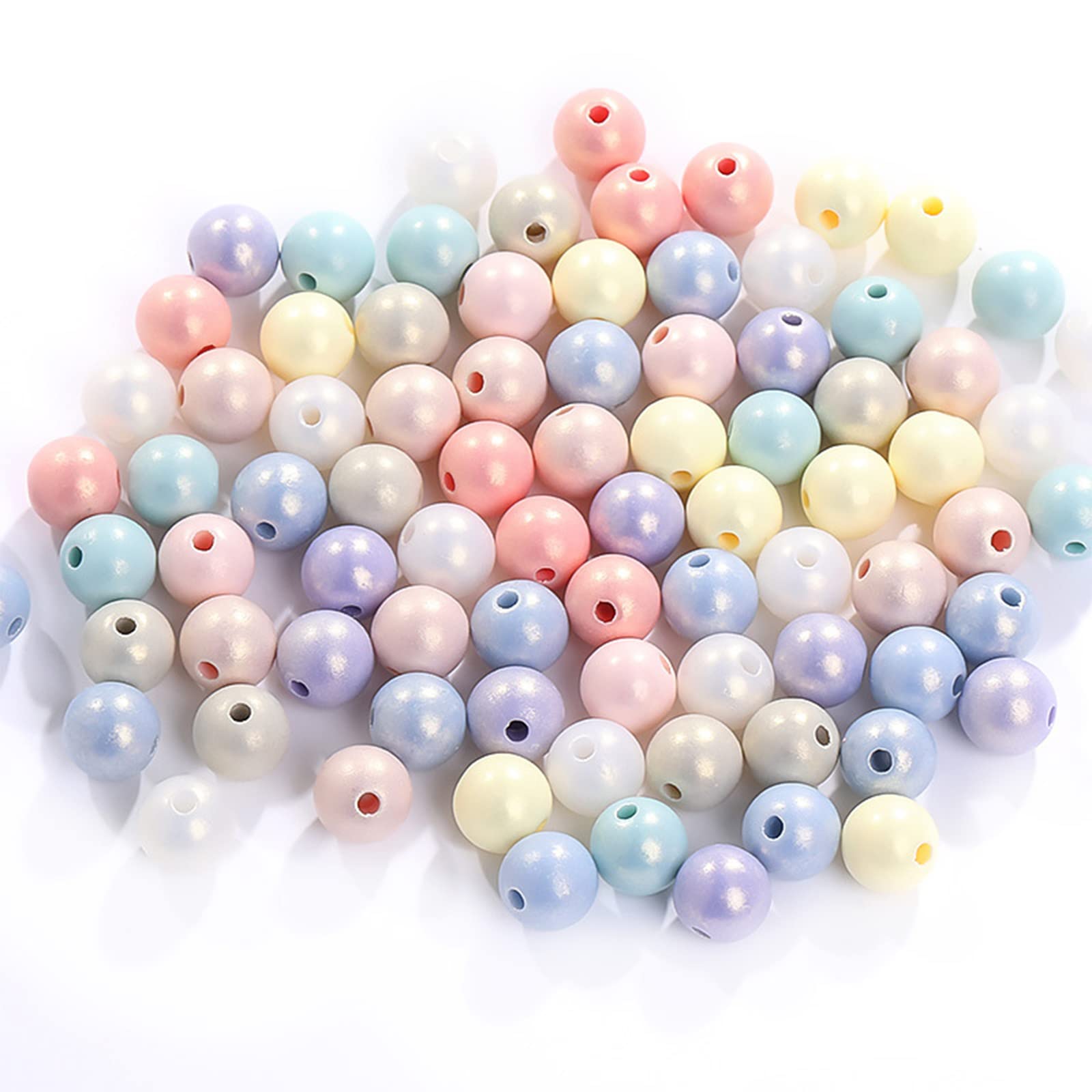 Bunt Perlen zum Auffädeln YUTOU ca.500 Stück Bunt Acryl Perlen Kunstperlen Bastelnperlen Auffädeln Perlen mit Loch Perlen matt Kunststoffperlen für schmuckherstellung DIY halsketten Armband
