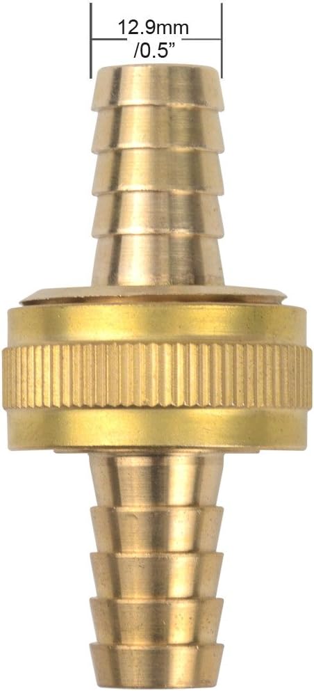 3Sets Brass 1/2" Garden Heavy Duty Hose Mender Repair End Replacement Male Female Connector with Stainless Clamp (Pack of 2)