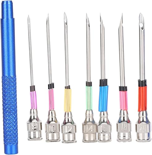 Aguja de punzón, aguja ultra punzón, aguja de acero para bordado, juego de agujas de punzón para tejer con mango