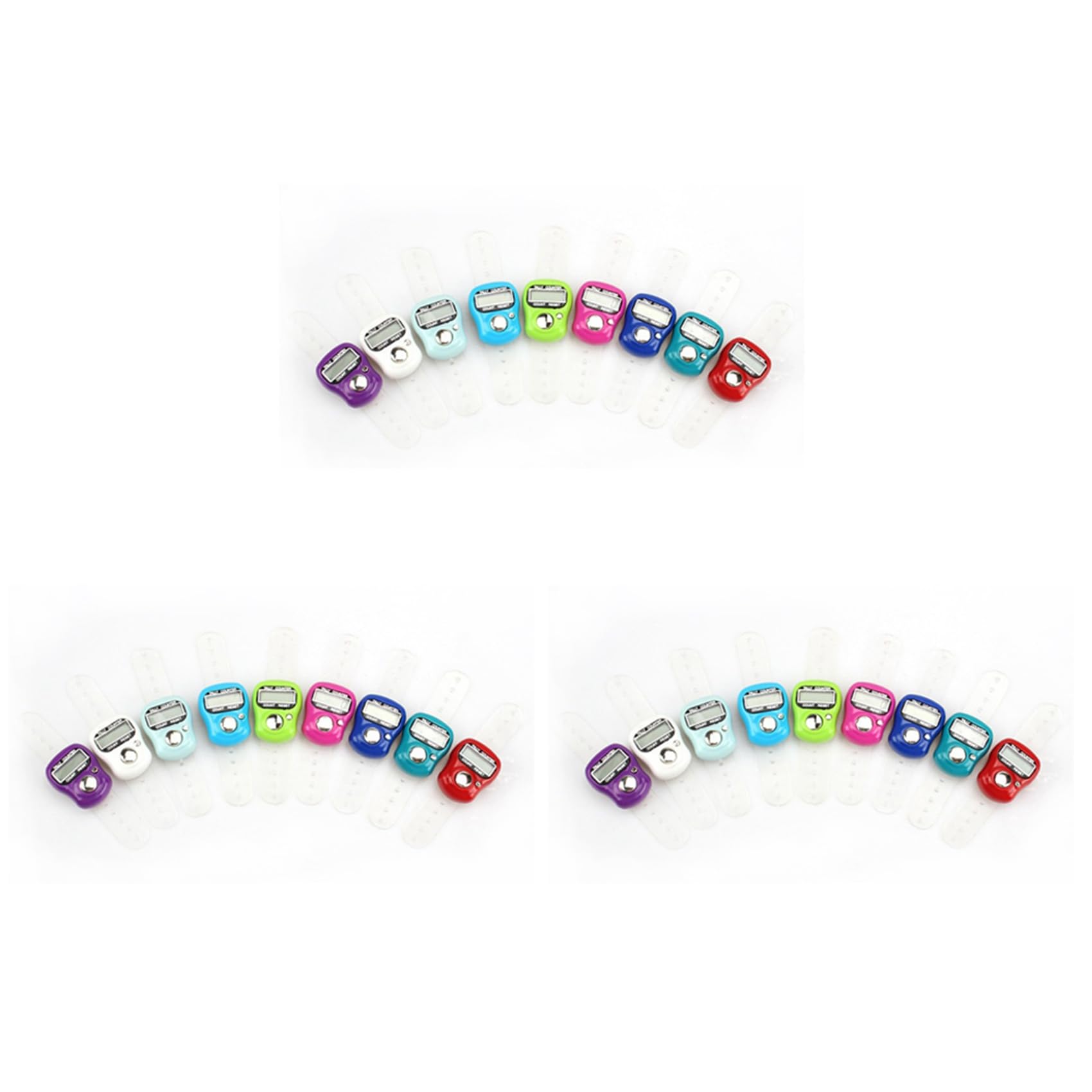 Jnchdghwa Random Color 3X Lcd Electronic Finger Hand Ring Knitting Row Tally Counter Pedometer Digital Hand Tally Counter