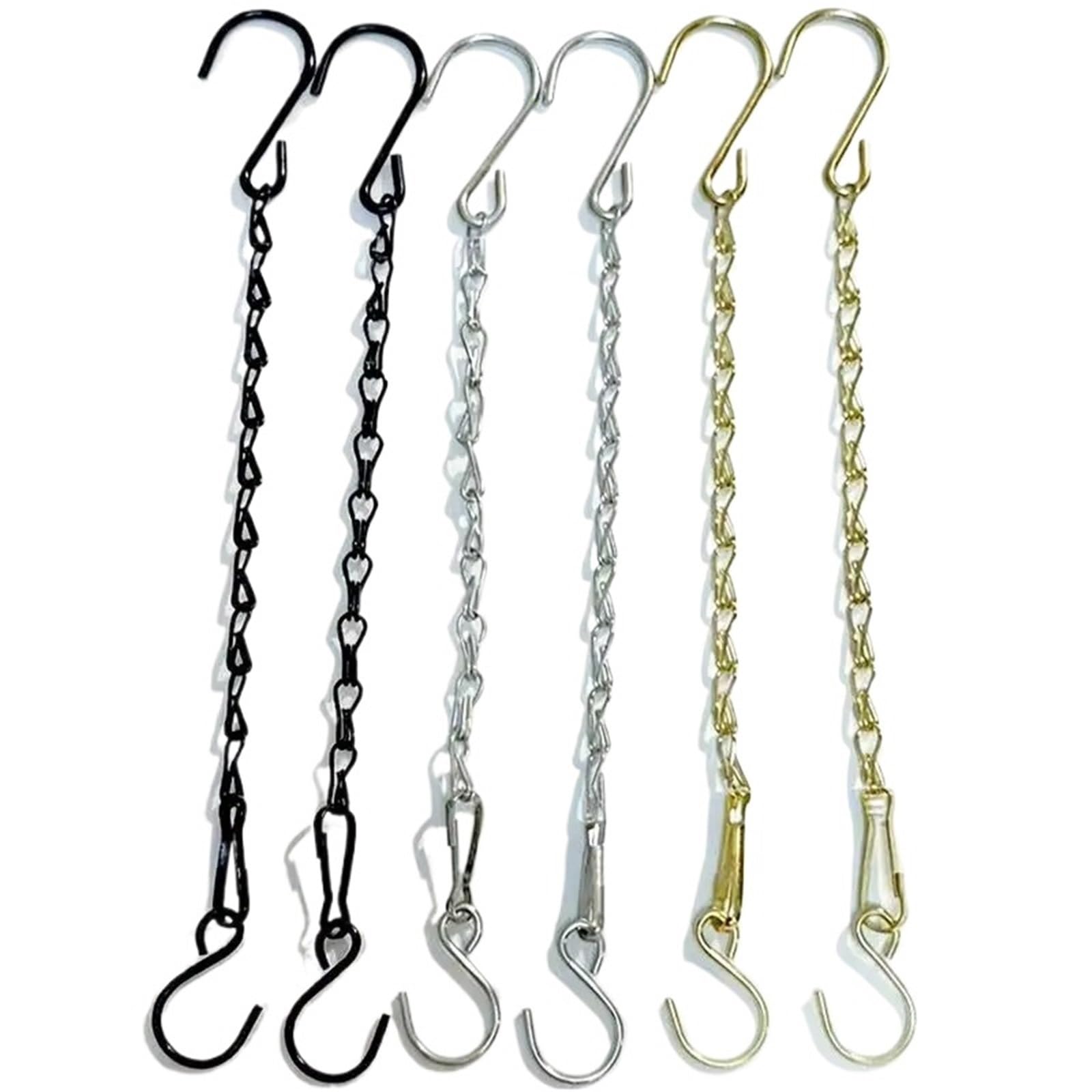 SQQCREATO Hanging Basket Chains Hanging Chains For Flower Pot Basket Bird Feeders Planters Lanterns Ornaments Plant Hangers(29CM Black)