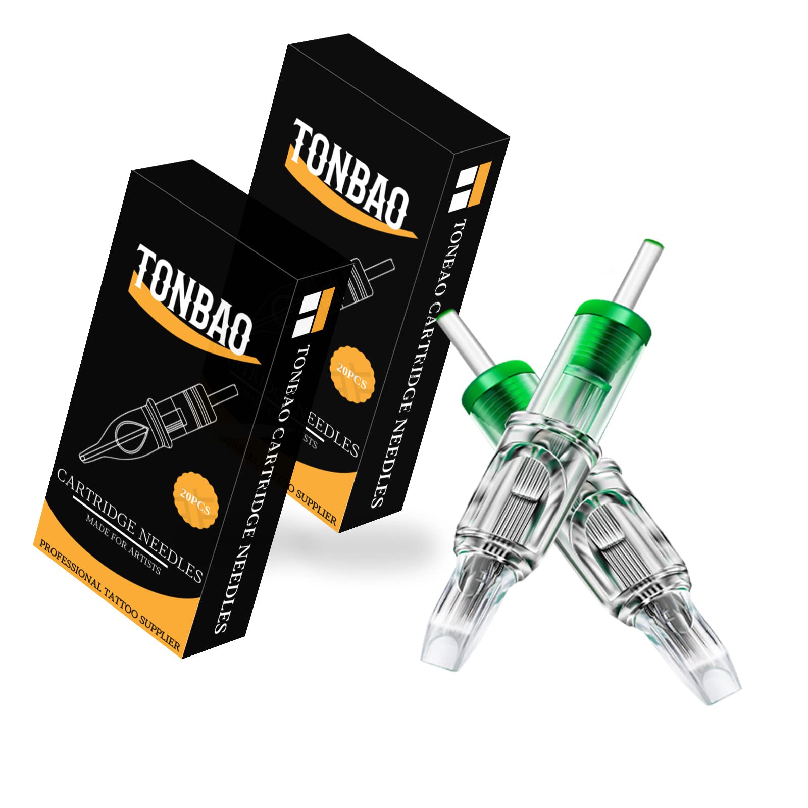 TONBAO Tattoo Cartridges Needles - 40pcs Assorted Disposable Tattoo Needles Cartridge Magnum #12 5M1 7M1 9M1 11M1 Mixed 0.35mm for Tattoo Artists