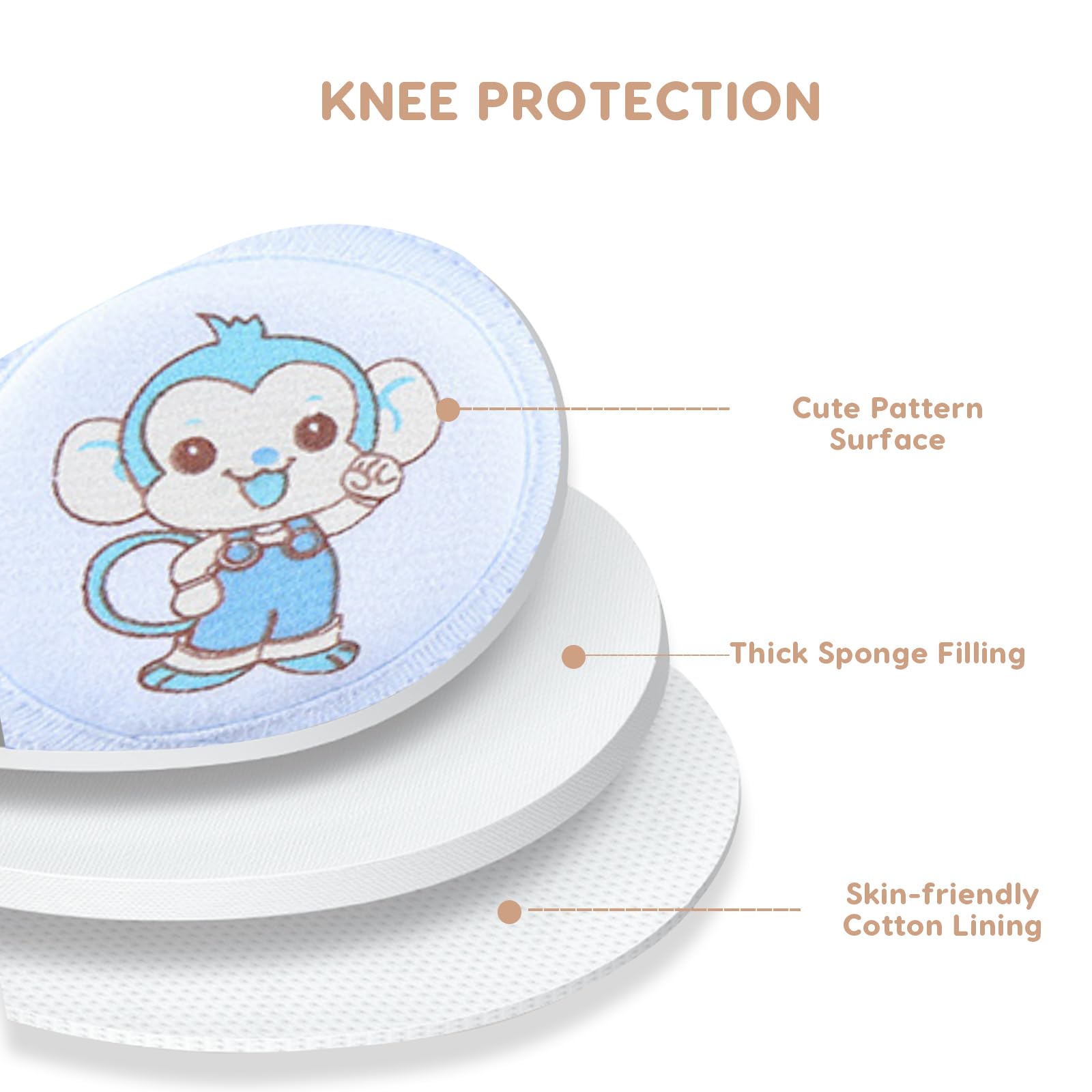 SONARIN 4 Paia Ginocchiere per Gattonare Bambini,Estive Ginocchiere per Bambini Traspiranti Ginocchiere Neonato Elastiche Scaldamuscoli Morbide Confortevole per Bambini Bambine
