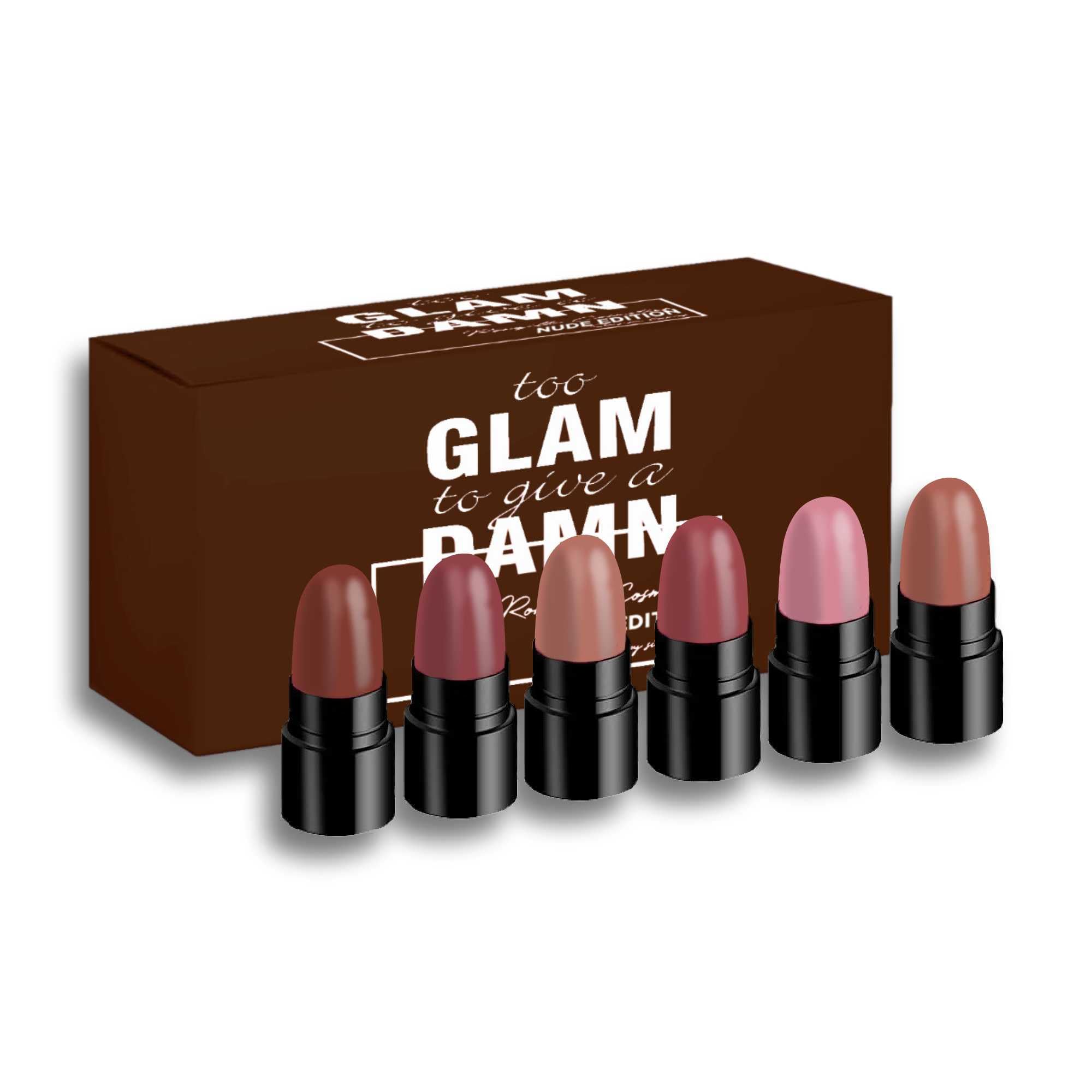 Ronzille Pocket Mini Bullet Matte Finish Lipstick Nude Edition Set of 6-image-16