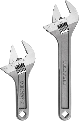 TEKTON Adjustable Wrench Set, 2-Piece | WSA90000 | (6, 9 in.), 1-1/2 Inch Jaw Capacity