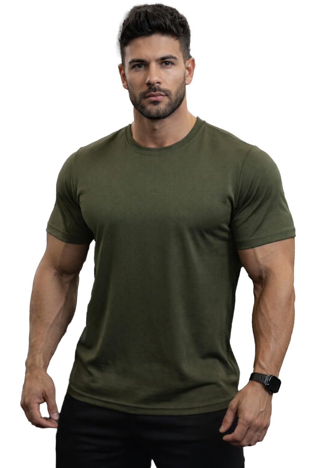 Men Polyester Solid Quick Dry Half Sleeve Regular Fit Round Crew Neck Active Sportswear Gym T-Shirt for Workout Training Running and Fitness Activities-picture-32