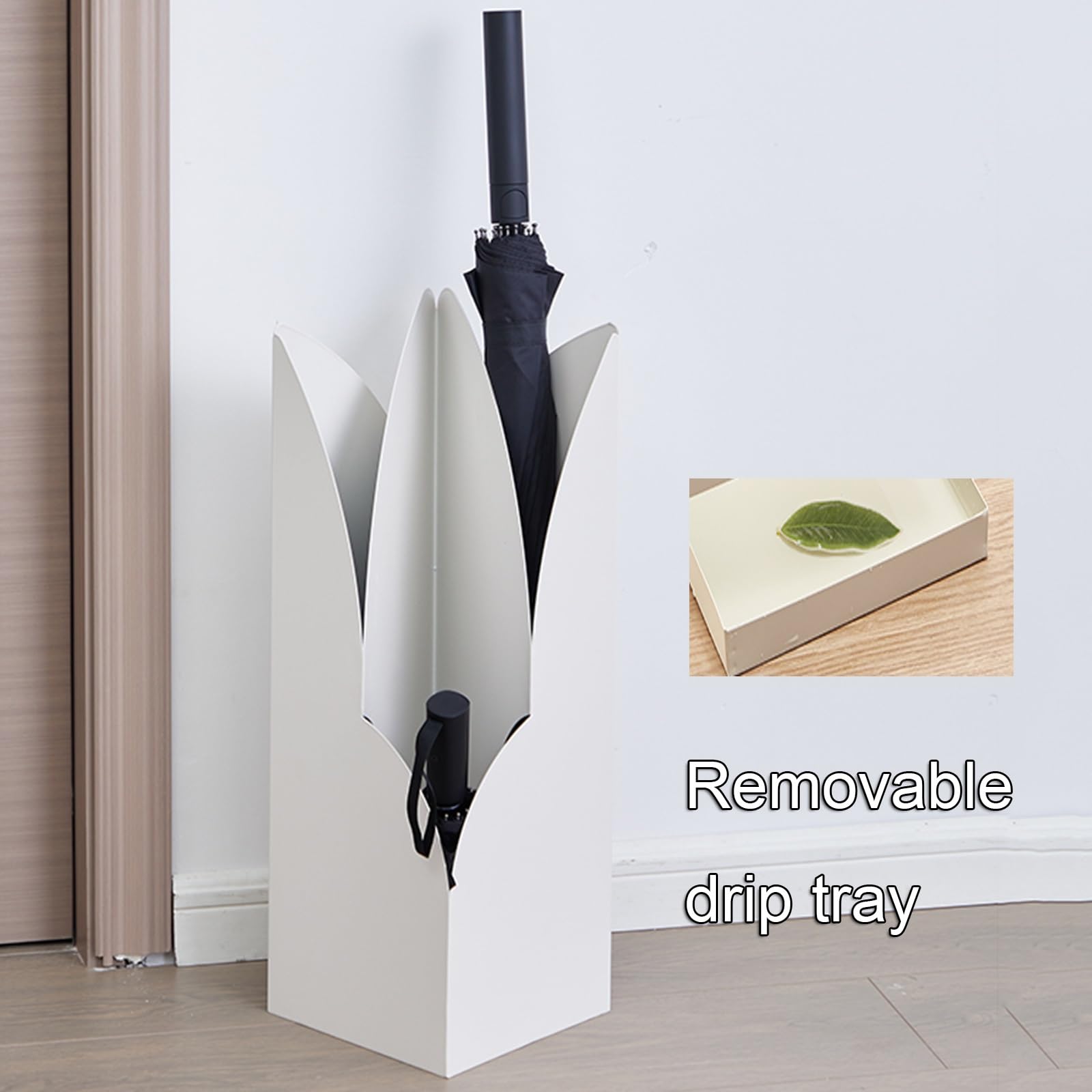 Portaombrelli creativo a 3 zone in metallo verniciato ad alta temperatura, angoli arrotondati 58,9 cm, supporto multifunzione per canne, casa, ufficio e centri commerciali
