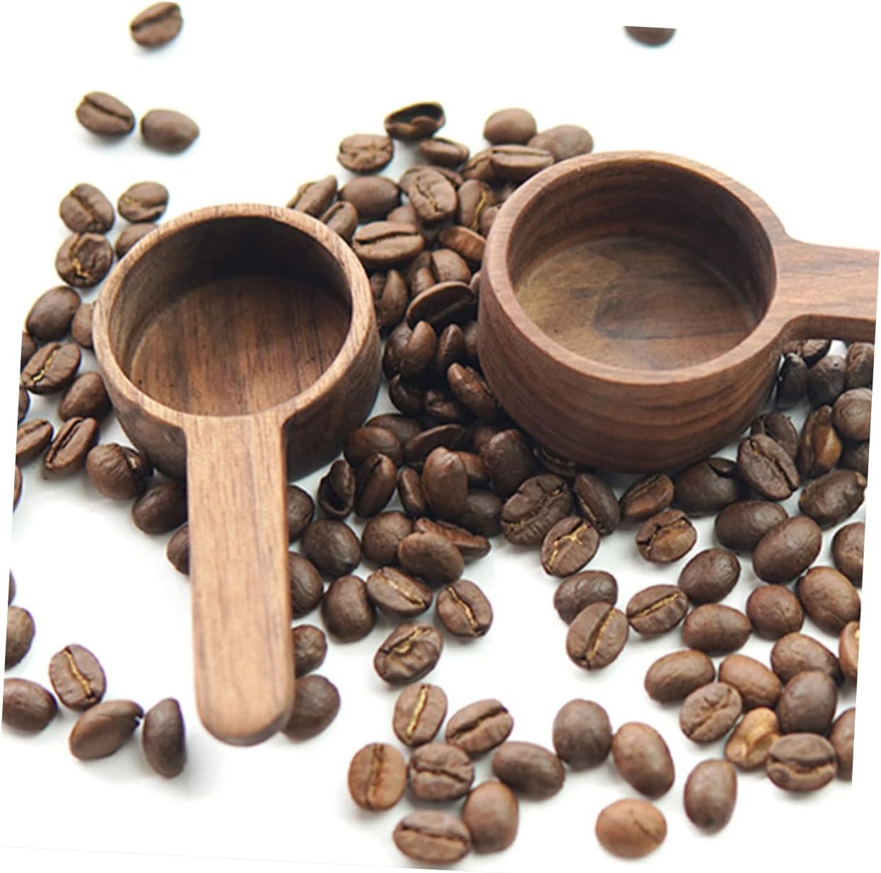 ABOOFAN 4sets Retro Scoop Wooden Espresso Measure Spoon Small Easy to Hold for Coffee Tea and Condiments 2pcs*4