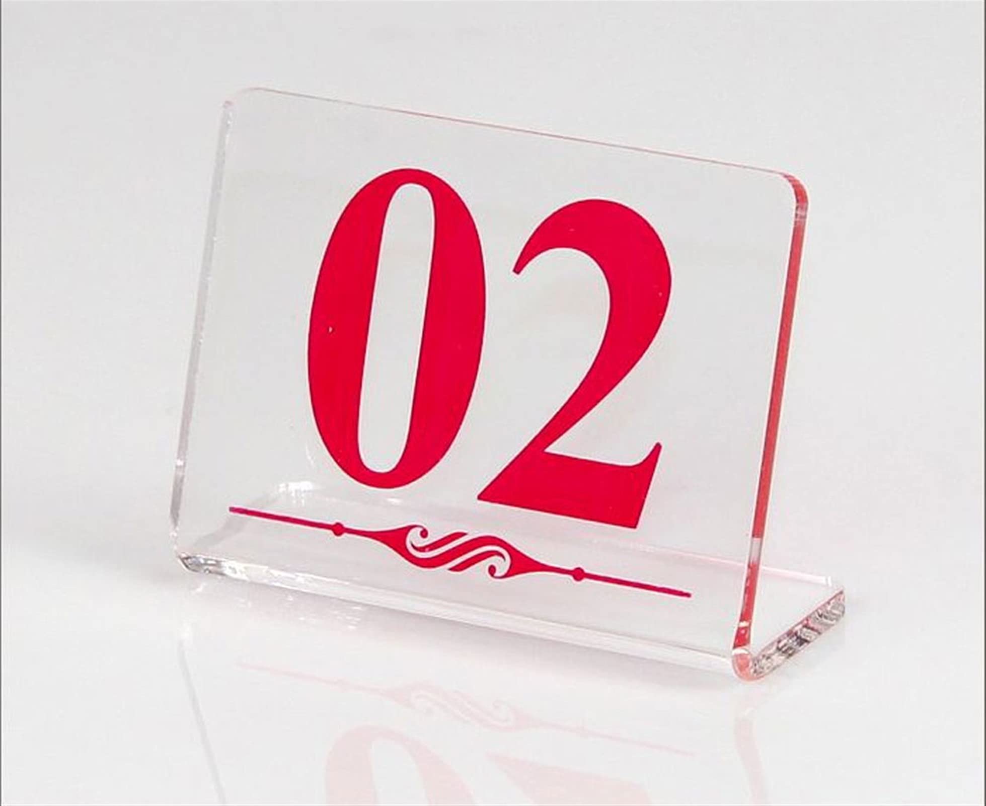 Carpas numeradas para mesas, Acrílico: ideal for recepciones rústicas, banquetes, cafeterías, restaurantes y hoteles.(1 40)