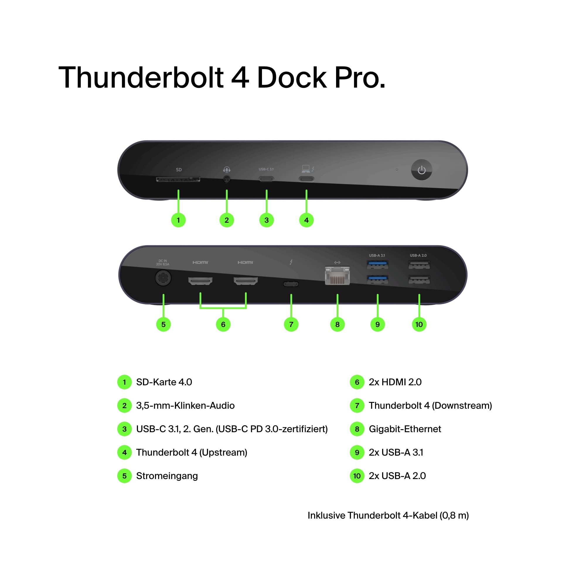 Belkin Thunderbolt 4 Dock Pro für MacBook Pro und Dell XPS - Dettaglio
