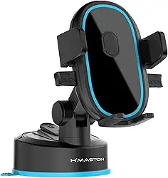 H'MASTON Suporte Carro Ventosa para Celular Suporte Veicular para Celular Rotação De 360° GPS Automotivo Compatível com iPhone Samsung SPR-02 (AZUL)