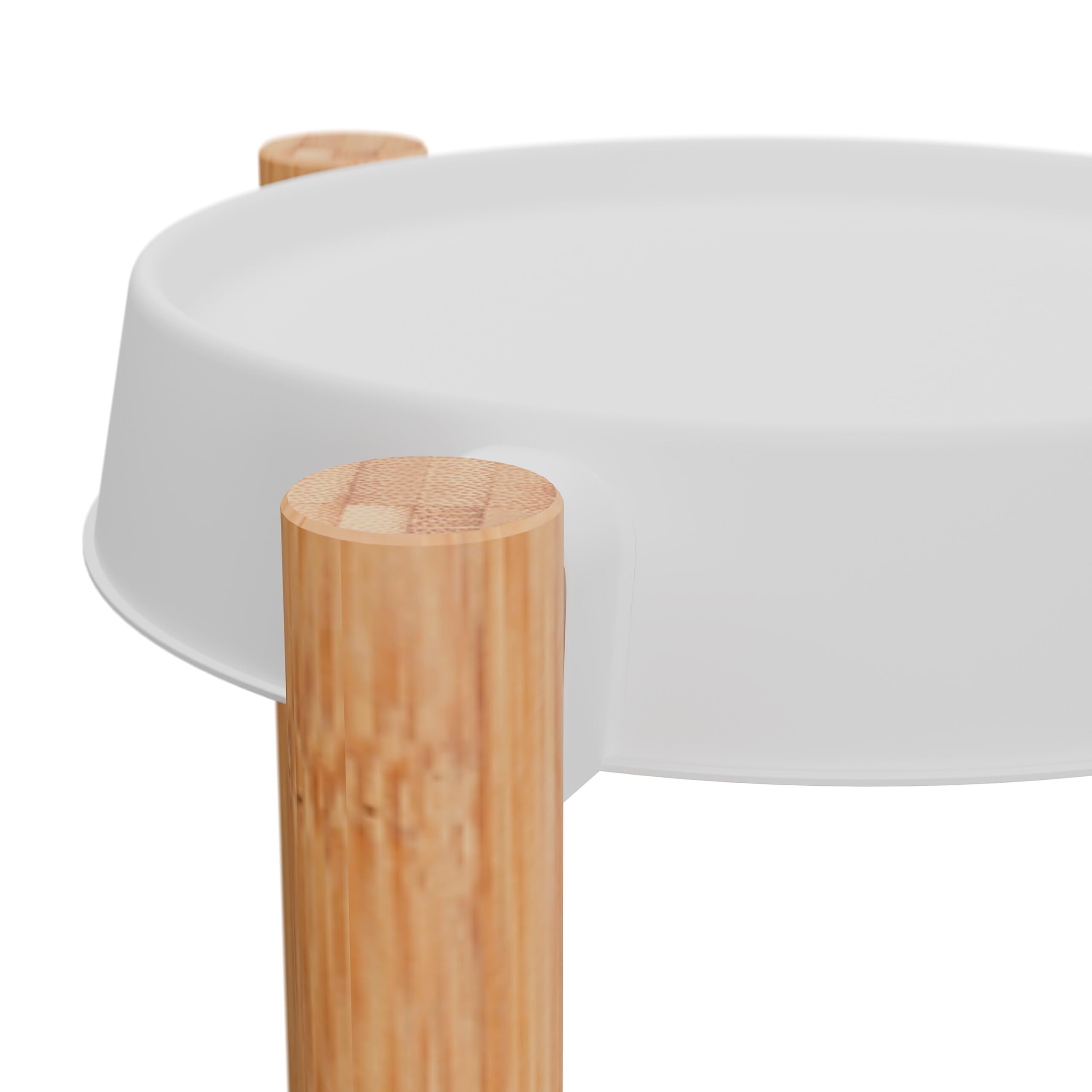 Relaxdays Scaffale Portapiante con 4 Ripiani in Plastica, Scala Portafiori, Supporto Vasi, 78x28x34 cm, bambù, Naturale