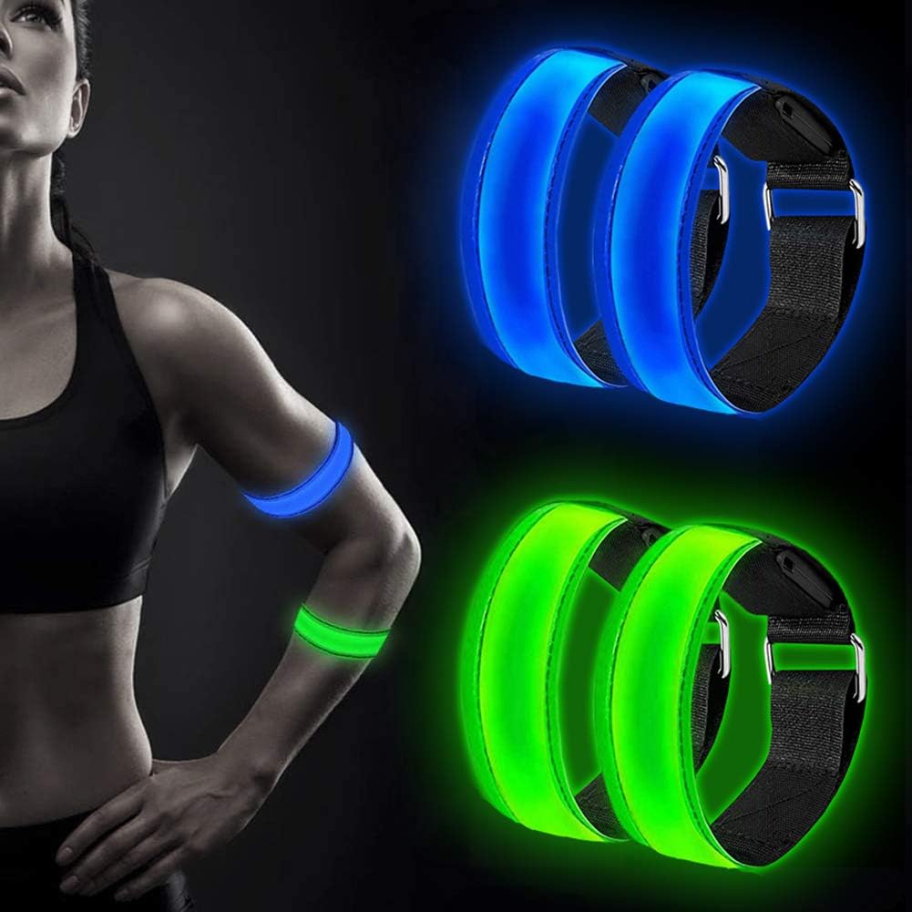Alintor LED Armband, 4 Pack Sport Armbands, Running Lights for Runners
