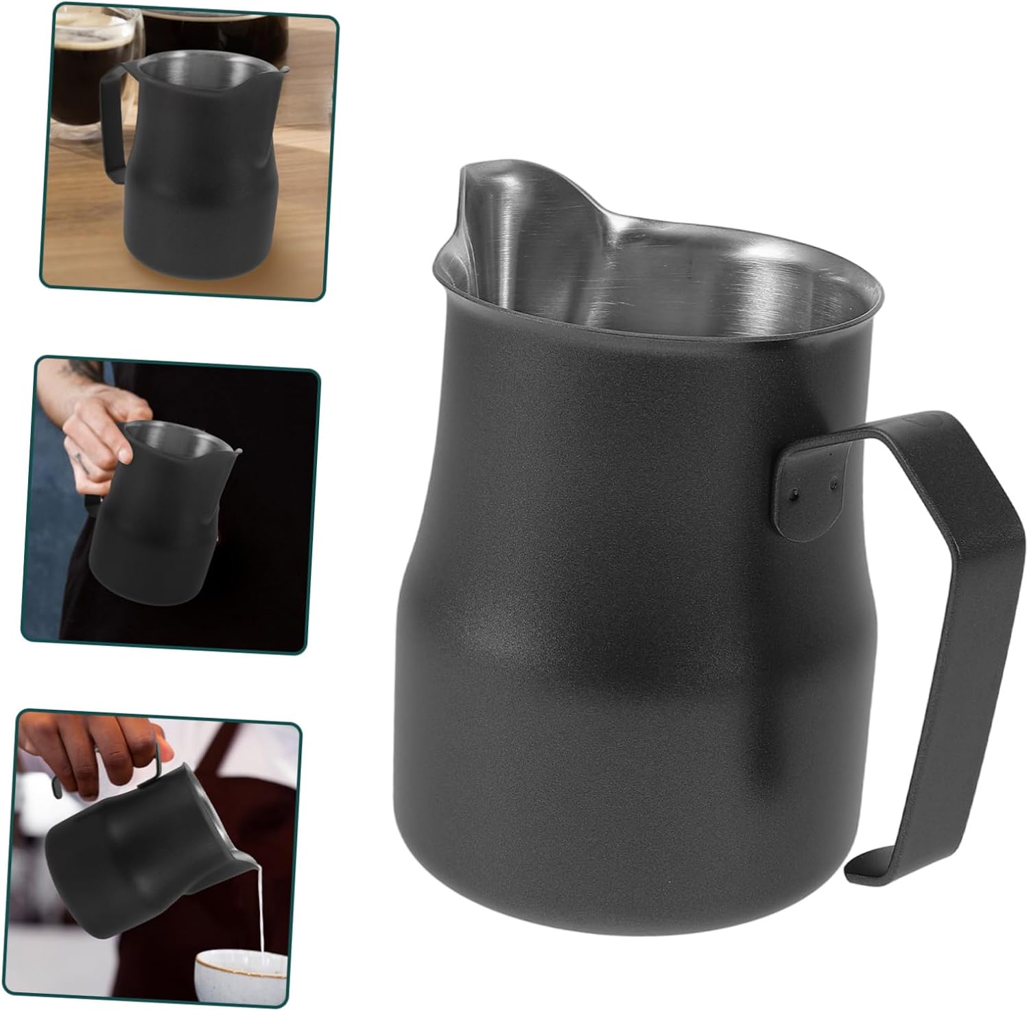 Milk Frothing Pitcher Stainless Steel Espresso Jug Spout for Lattes and Cappuccinos Sleek Design for Home Use
