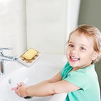 Vista 7 de Jabonera de bambú para ducha, soporte de barra de jabón de madera para bandeja de jabón de baño, fácil de limpiar, duradera y con almohadillas