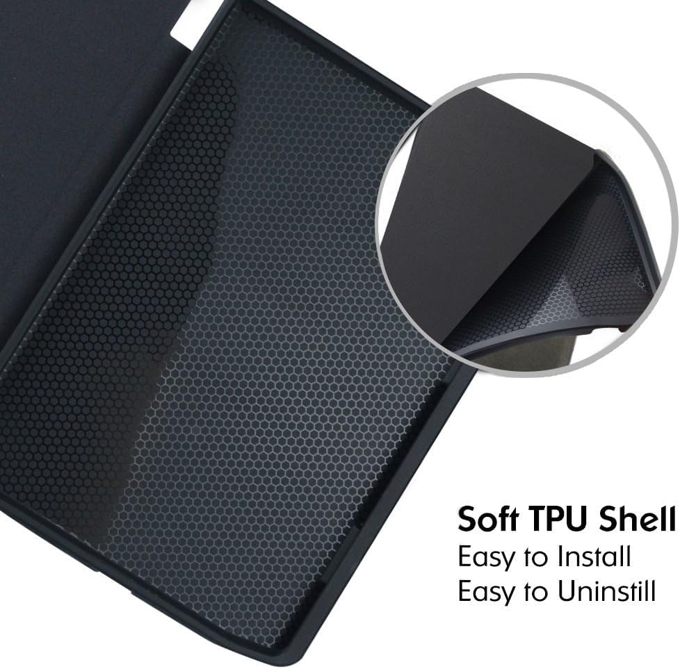 Compatible with Vivlio Light HD/Light 6-inch Tablet case, Full Coverage Ultra Slim Leather Cover Case with Folding Cover Rugged (Black)