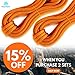 Powerful UIAA Static Rock Climbing Rope - High Strength Static Climbing Rope - Rock Mountaineering Climbing Gear - 10.5mm Rescue Rope - Heavy Duty Rope (Orange, 32)