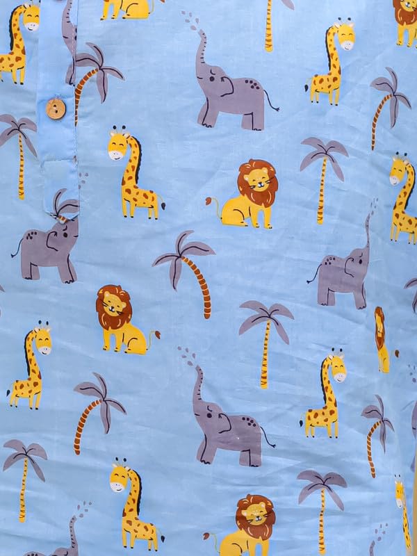 Image of superminis Boys Dhoti Kurta Set Cotton Animal Print Full Sleeves Ethnic Wear for Kids Boys | Kurta Dhoti for Baby Boy 0-3 Months to 8 Years | Traditional Dress for Festive