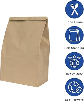 Karat 4lb Paper Lunch Bags - Kraft, 2,000 Count - Versatile Paper Bags for Small Business, Snacks, Popcorns or Party Favor - Sturdy, Self-Standing, Reusable