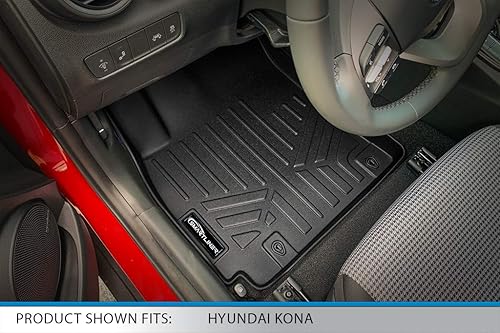 Miniatura 2 de SMARTLINER Juego de alfombrillas de suelo de ajuste personalizado, 2 filas y revestimiento de carga, color negro, compatible con Hyundai Kona