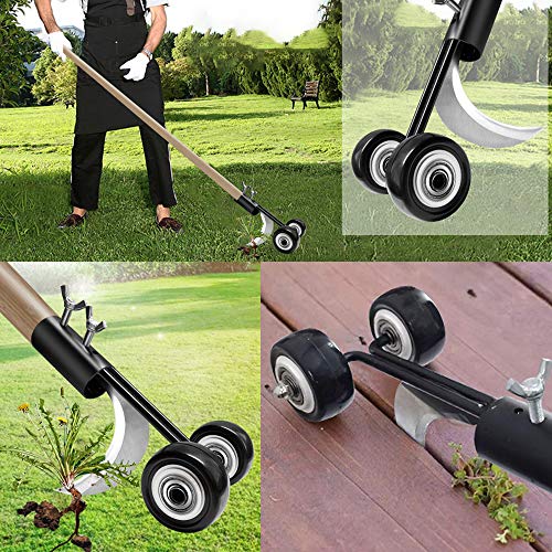 Weed Puller Tool with Wheels, Stand Up Weeding Tools for Garden Patio Backyard Lawn Sidewalk Driveways Weeds (1)