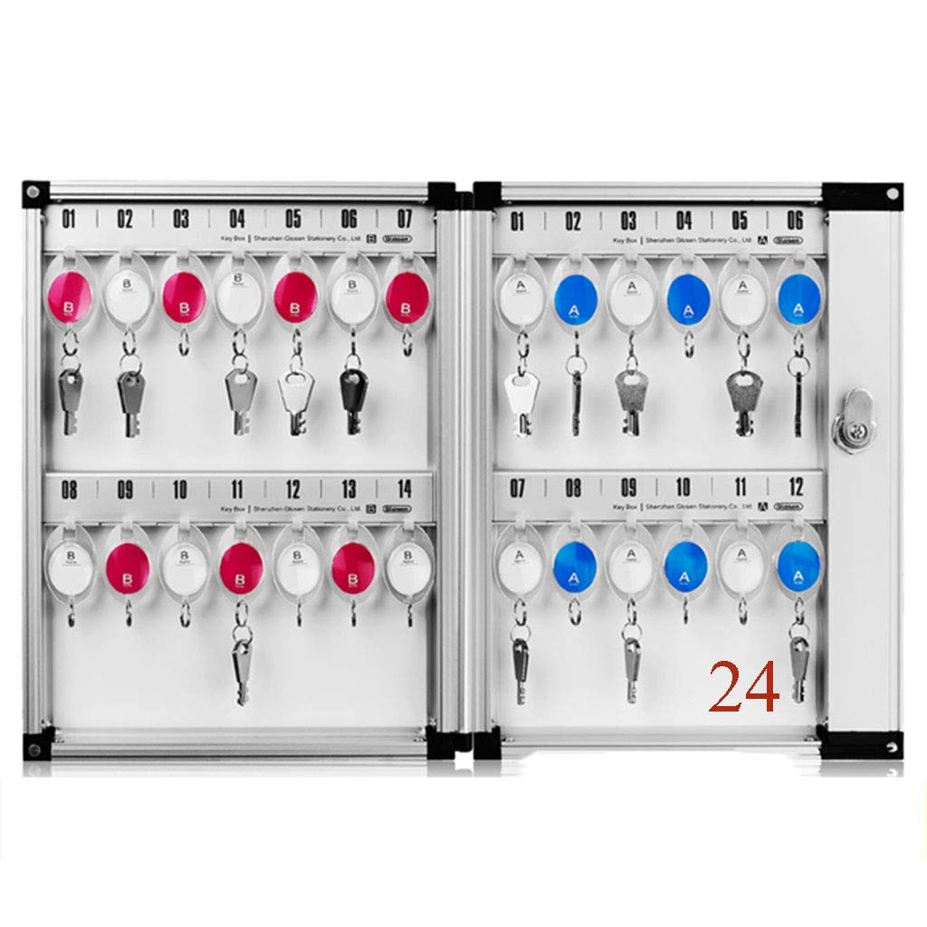 Caja de seguridad para llaves de diseño robusto y minimalista con 24 colgadores internos