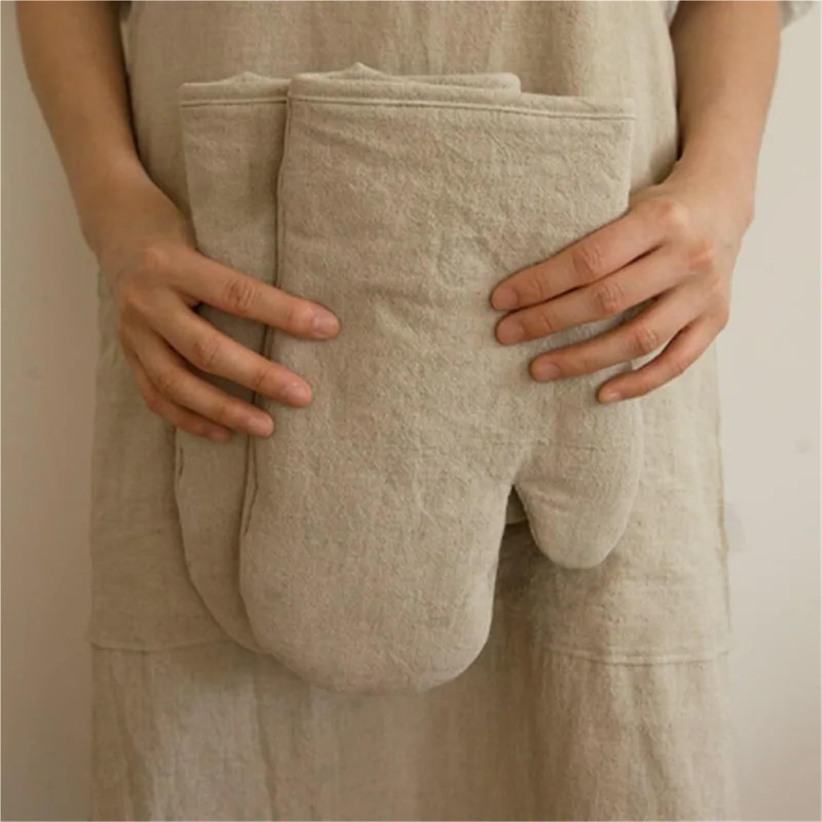 Gants de Cuisine 1 Paire de Gants de Cuisson en Coton et Lin