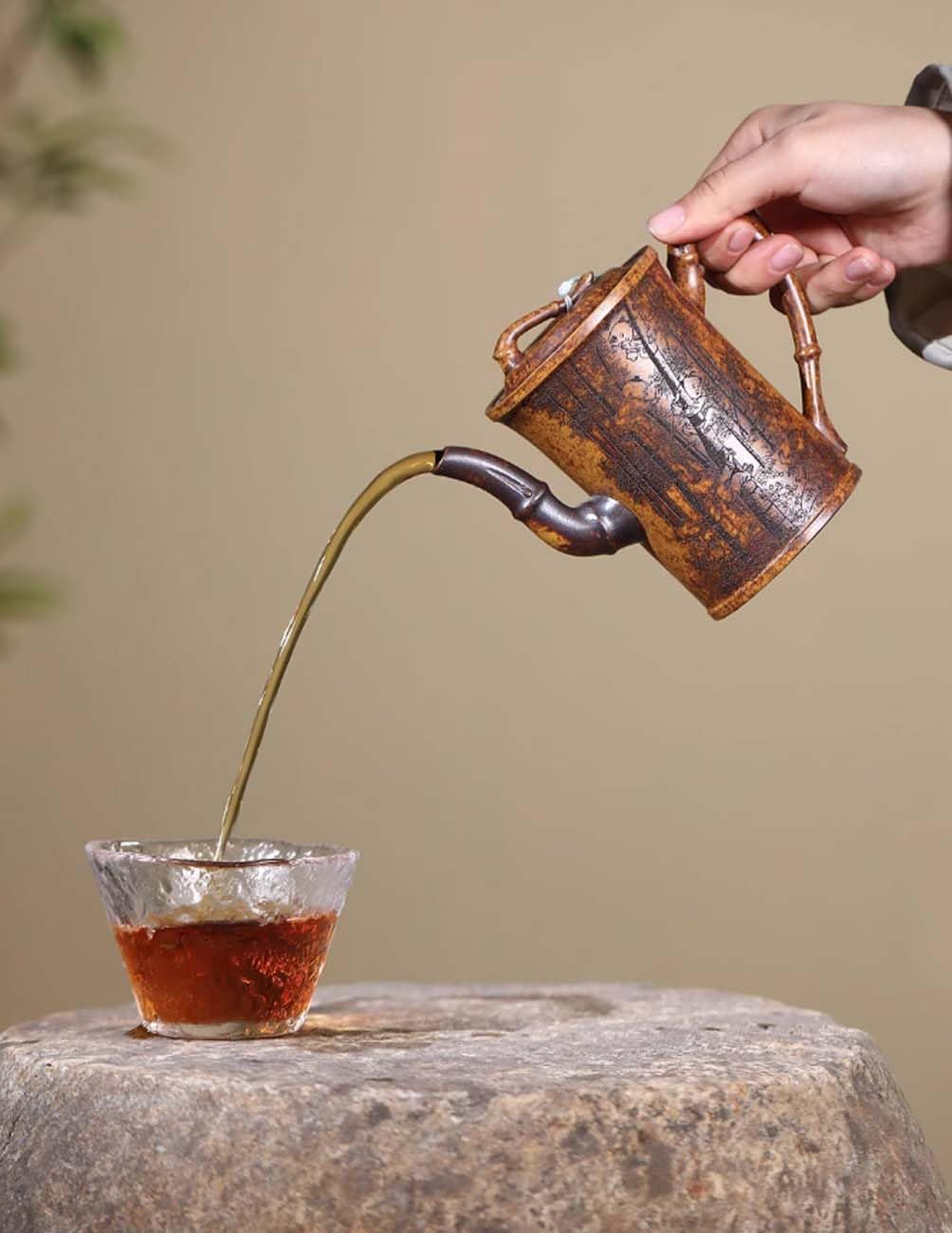 Chinesische Yixing Teekanne, handgefertigt, violett, Keramik, traditioneller Zisha-Kungfu-Teekessel, 330 ml, Nr. 23
