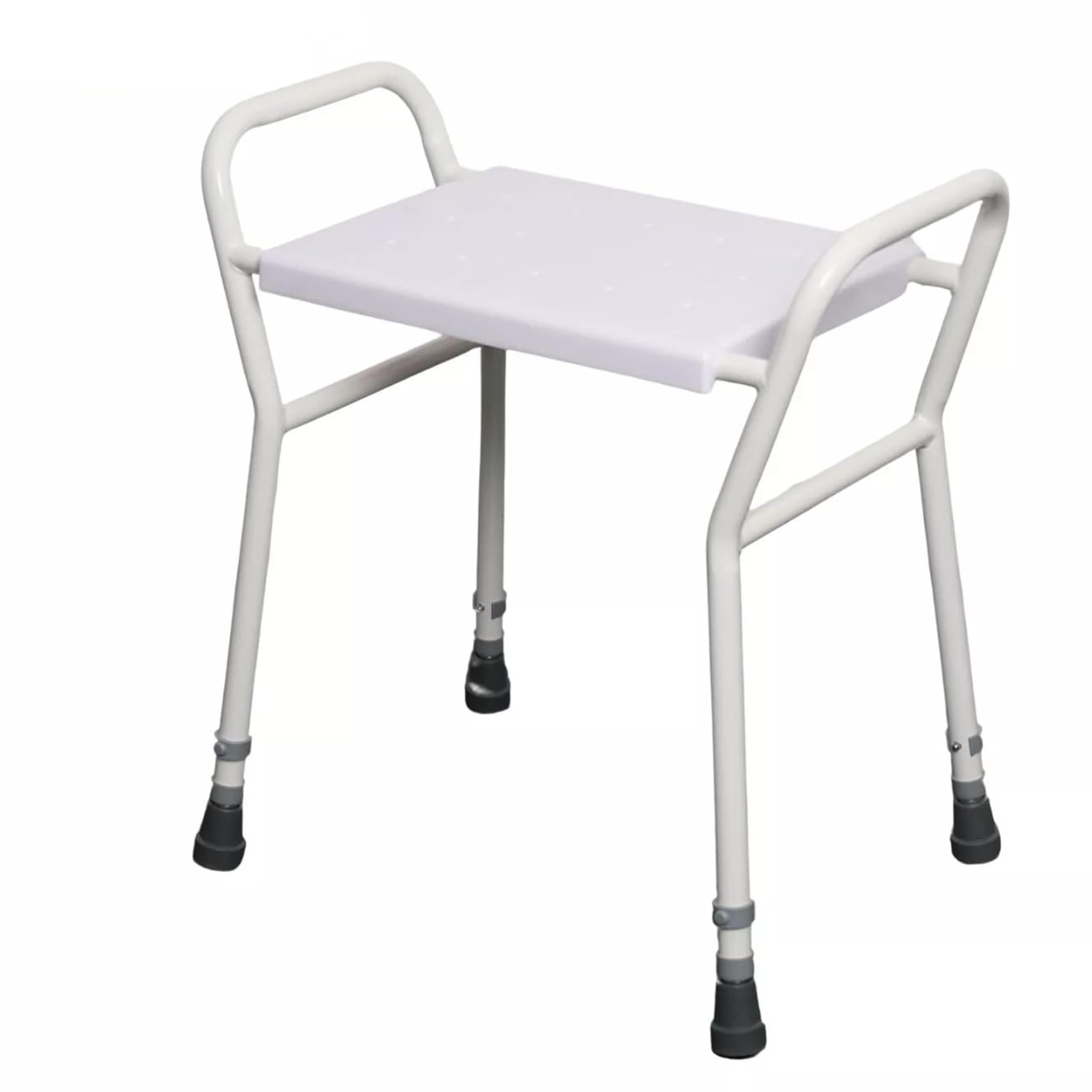 Adjustable Bath & Shower Stool - Strong & Sturdy Bathroom Seat Bench - Non Slip Feet & Hand Grip for Stability - Portable & Lightweight - Ideal for Pregnant, Elderly & Disabled Individuals