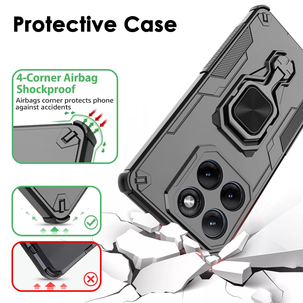 TheGiftKart Tough Armor Bumper Back Case Cover for Motorola Moto Edge 70 Fusion 5G | Ring Holder & Kickstand in-Built | 360 Degree Protection Back Case Cover for Moto Edge 70 Fusion (PC & TPU, Black) — Amazon image 6