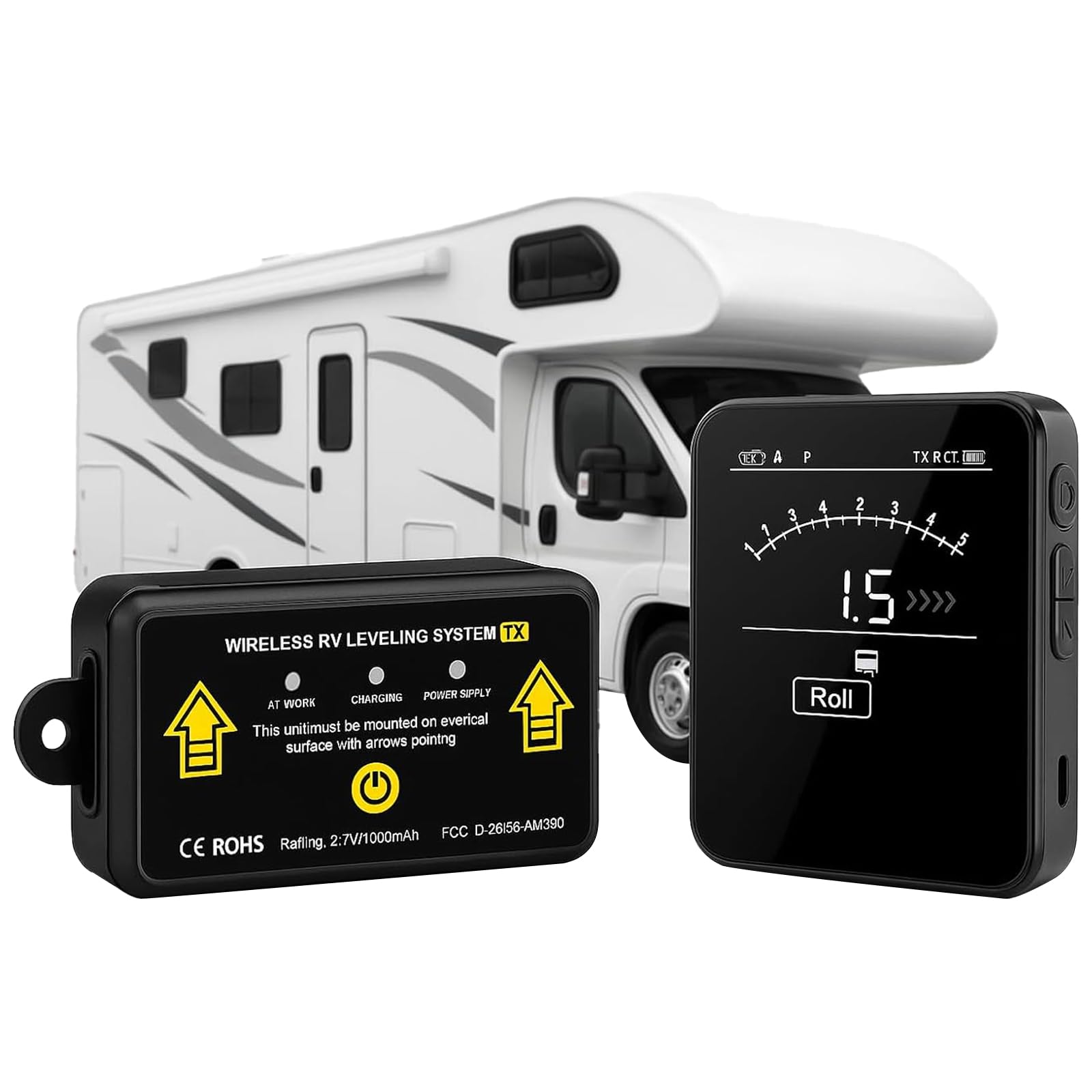 OBEST Niveau camping car, Système de Nivellement Camping-Car, Niveaux Caravane, RV leveller Connexion sans Fil, Nivellement pour Caravane, Accessoires Camping Car Caravane Van aménagé Universel