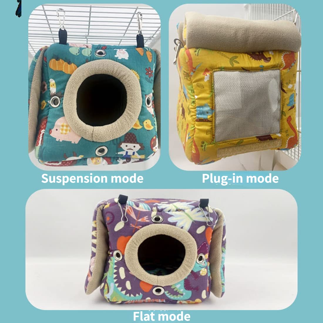 Casa grande de invierno cálida para pájaros, cama para pájaros para jaula, nido de loro, caseta de cobertizo para cuatro estaciones, fácil de instalar para tortolitos cuáqueros (morado,
